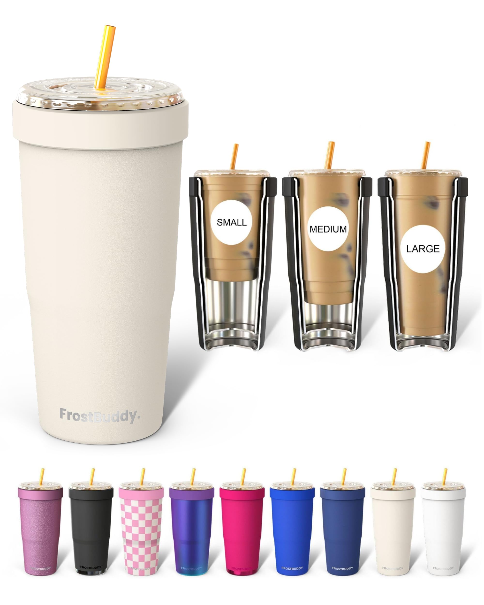 Frost Buddy Togo Buddy 30 oz Stainless Steel Vacuum Insulated Tumbler To Go Coffee Cup – Iced Coffee Cups, Iced Coffee Sleeve, Travel Mug, Thermal Cup for Hot & Cold Drinks, Dunkin Cup (Ice Cream) - The Cozy Corner