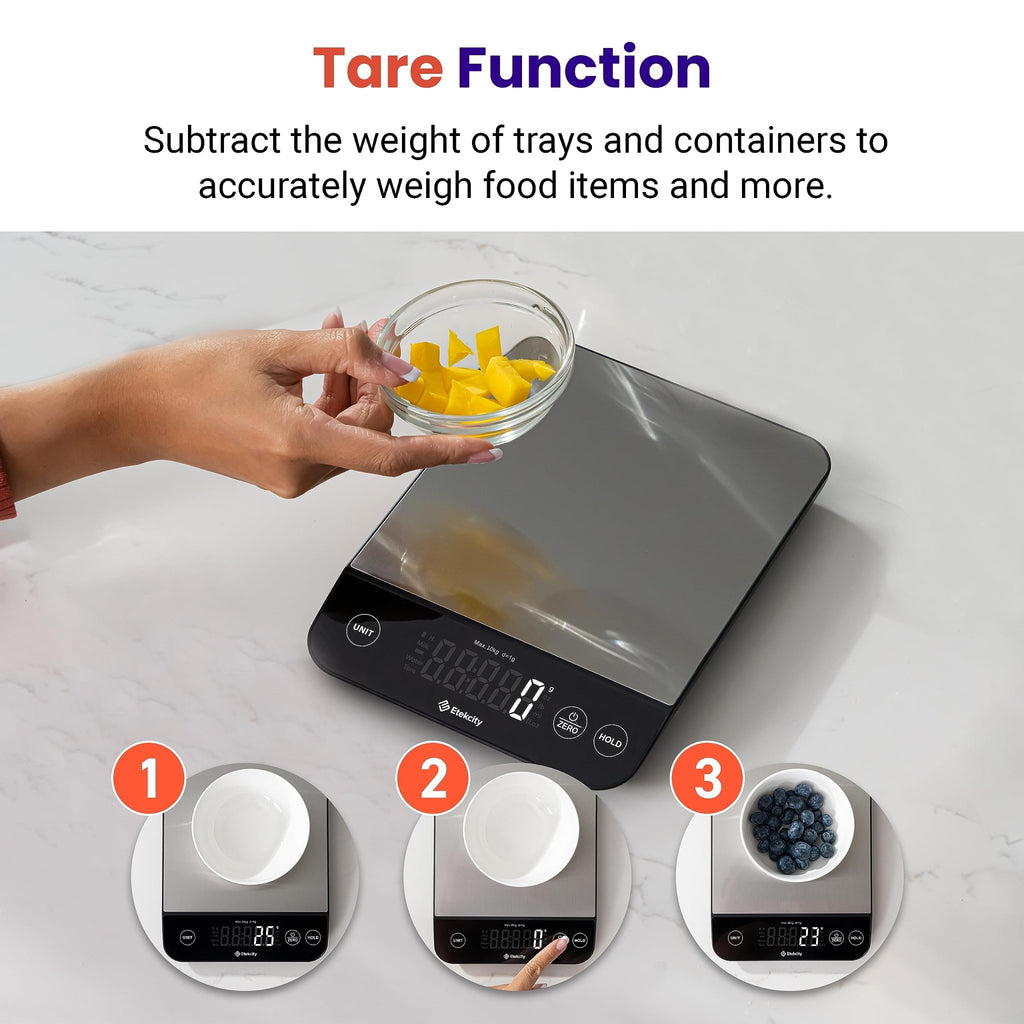 Etekcity Food Kitchen Scale, Digital Grams and Ounces for Weight Loss, Baking, Cooking, Keto and Meal Prep, LCD Display, Medium, 304 Stainless Steel - The Cozy Corner