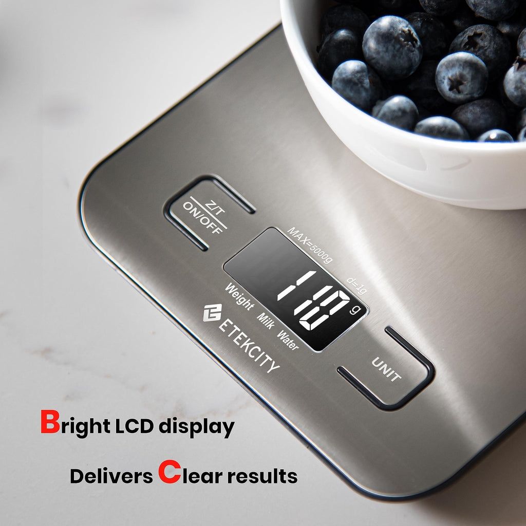 Etekcity Food Kitchen Scale, Digital Grams and Ounces for Weight Loss, Baking, Cooking, Keto and Meal Prep, LCD Display, Medium, 304 Stainless Steel - The Cozy Corner