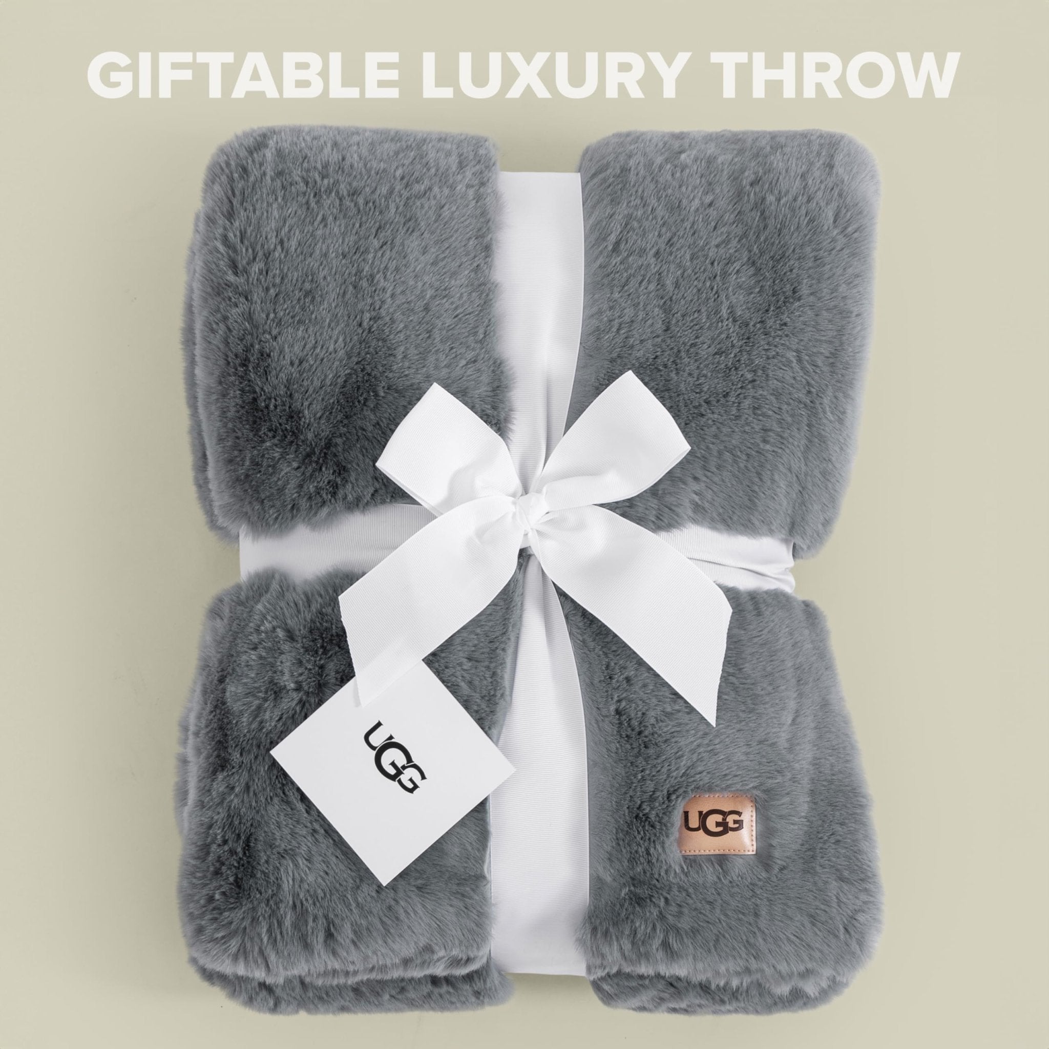 UGG Euphoria Faux Fur Throw Blanket, Oversized Soft Throw for Couch or Bed, Luxury Room Decor, Giftable Fuzzy Blankets, Machine Washable, 50 - inch x 70 - inch, Chambray Blue Grey - The Cozy Corner