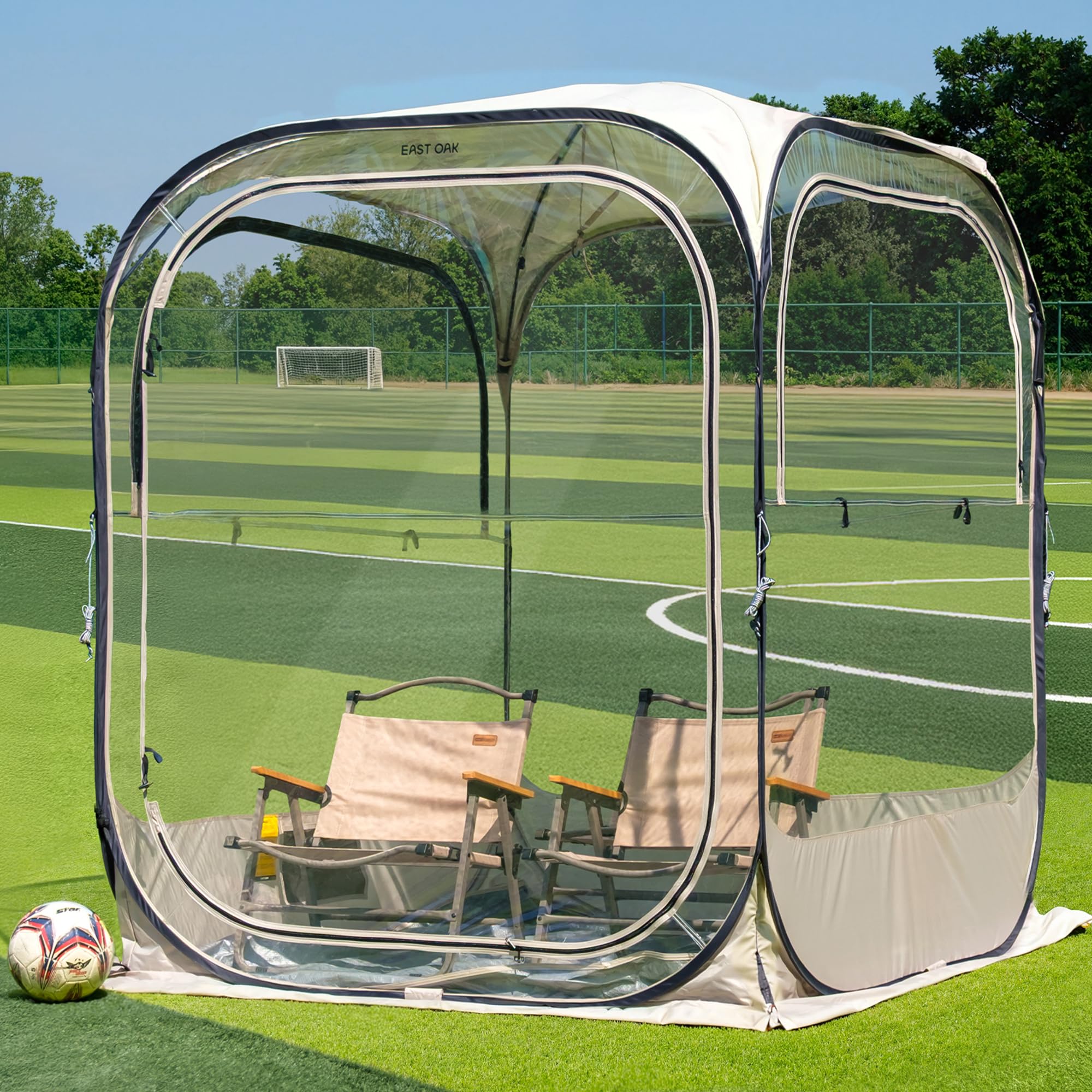 East Oak Weather Sports Tent for Fishing, Sports Event | Pop Up Bubble Tent Instant Sun & Rain Shelter | No Condensation, Spacious Interior, Ultra Visibility | All Weather Protection - The Cozy Corner