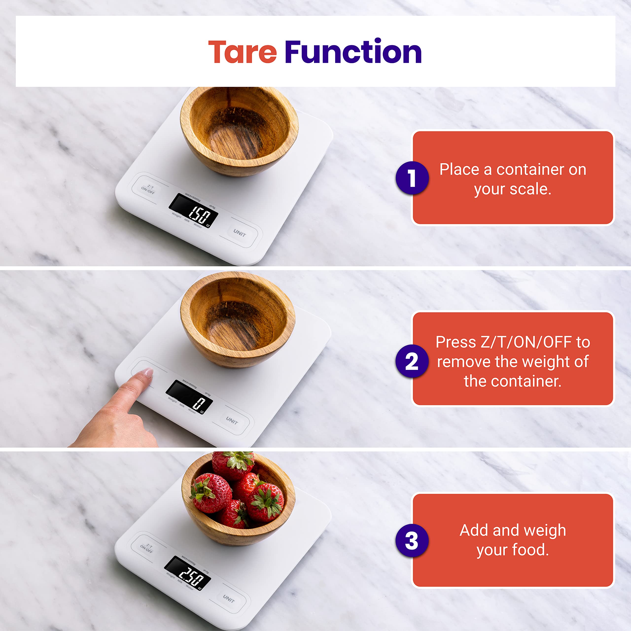 Etekcity Food Kitchen Scale, Digital Grams and Ounces for Weight Loss, Baking, Cooking, Keto and Meal Prep, LCD Display, Medium, 304 Stainless Steel - The Cozy Corner