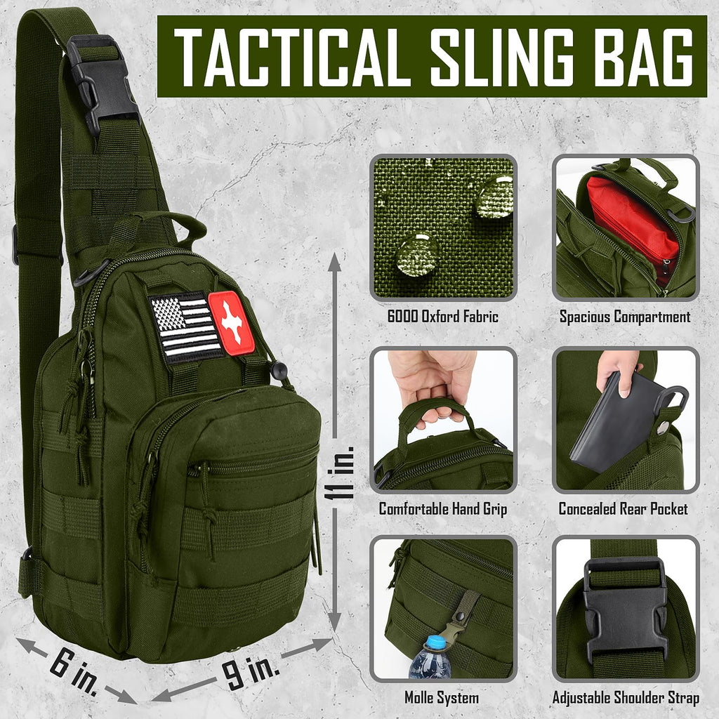 Survival Kit, 268 Pcs Emergency Survival Gear and Equipment Supplies with First Aid Kit, Camping Axe, Headlamp, Crossbody Bag for Camping Hiking, Hunting, Gift for Christmas Men, Dads, Black - The Cozy Corner