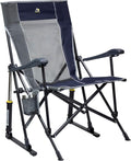 GCI OUTDOOR RoadTrip Rocker Camping Chair | Portable, Folding Rocking Chair with Solid, Durable Armrests, Drink Holder & Comfortable Extended Backrest — Indigo Blue - The Cozy Corner