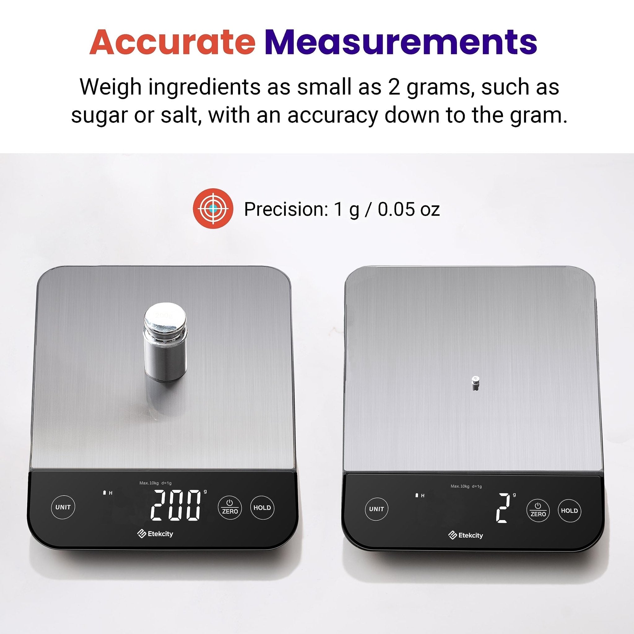 Etekcity Food Kitchen Scale, Digital Grams and Ounces for Weight Loss, Baking, Cooking, Keto and Meal Prep, LCD Display, Medium, 304 Stainless Steel - The Cozy Corner