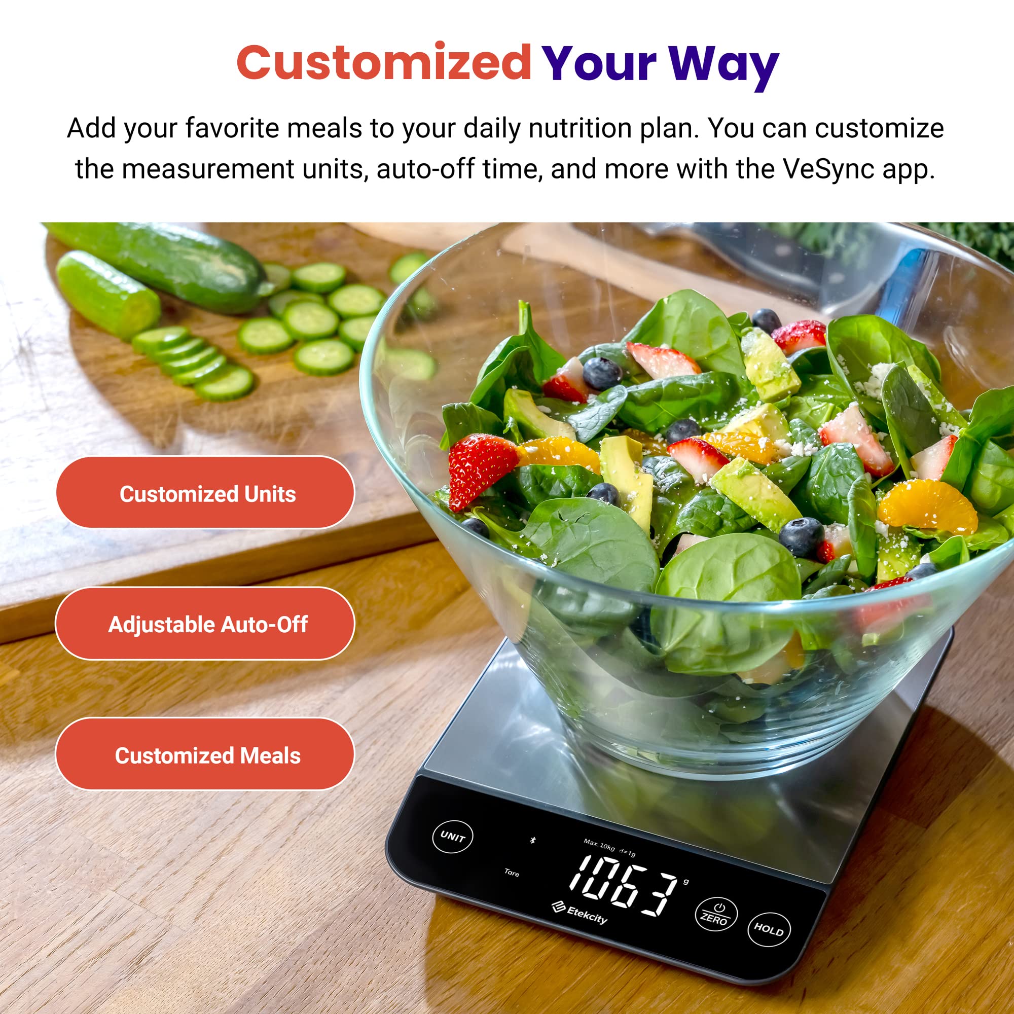 Etekcity Food Kitchen Scale, Digital Grams and Ounces for Weight Loss, Baking, Cooking, Keto and Meal Prep, LCD Display, Medium, 304 Stainless Steel - The Cozy Corner