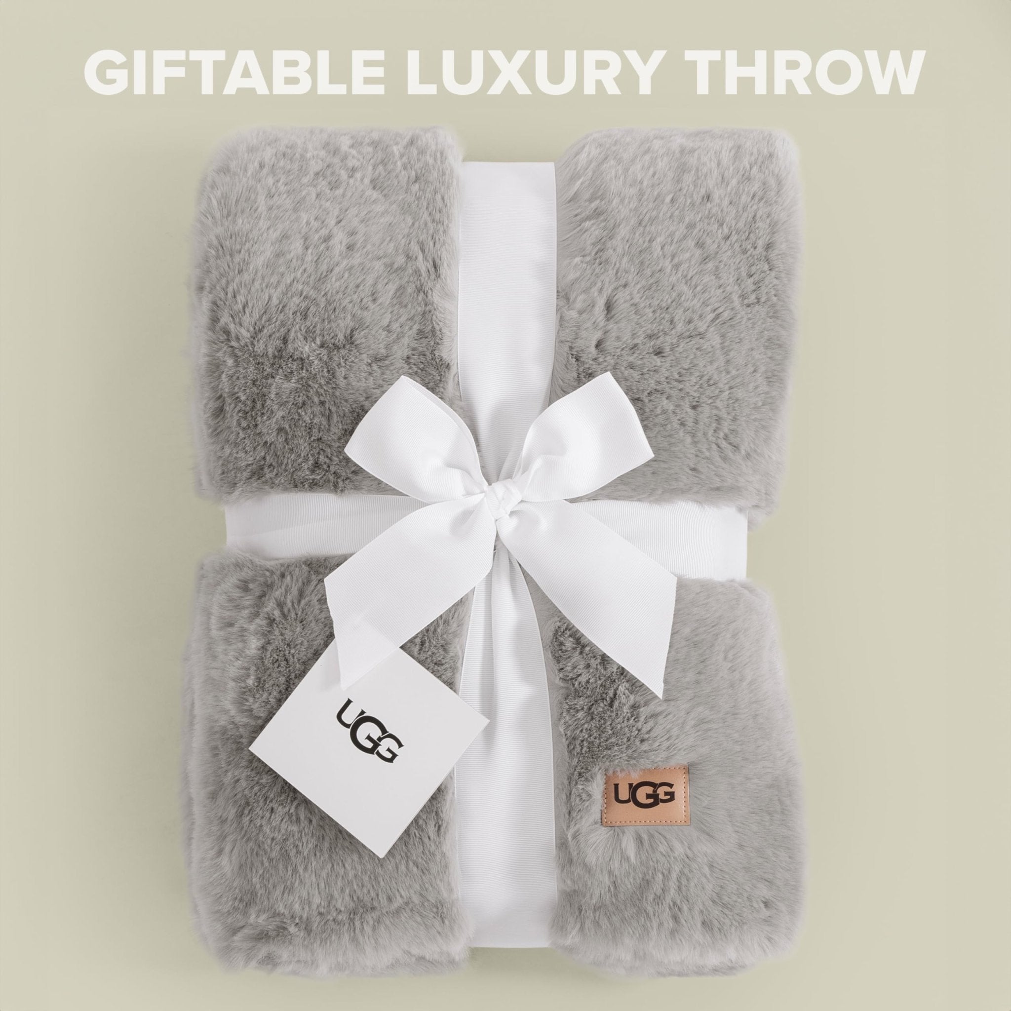 UGG Euphoria Faux Fur Throw Blanket, Oversized Soft Throw for Couch or Bed, Luxury Room Decor, Giftable Fuzzy Blankets, Machine Washable, 50 - inch x 70 - inch, Chambray Blue Grey - The Cozy Corner