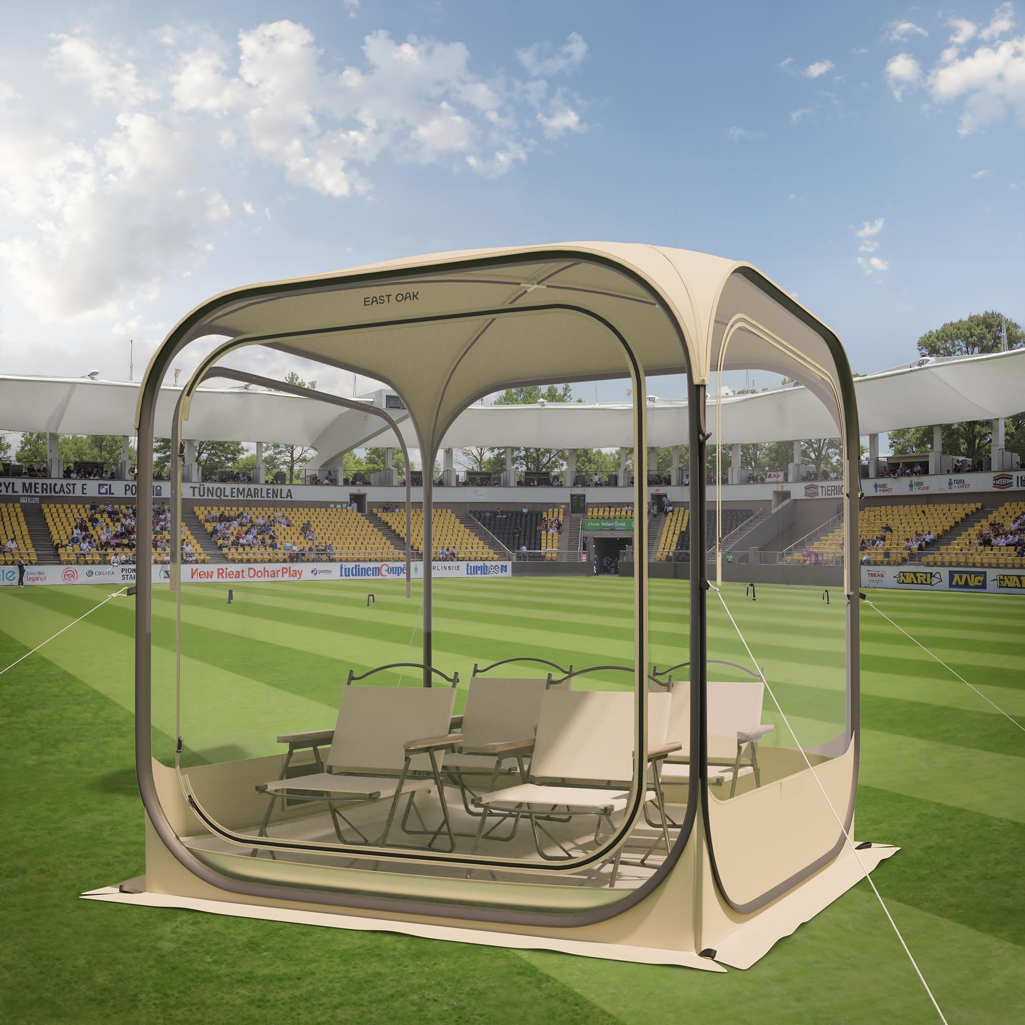 East Oak Weather Sports Tent for Fishing, Sports Event | Pop Up Bubble Tent Instant Sun & Rain Shelter | No Condensation, Spacious Interior, Ultra Visibility | All Weather Protection - The Cozy Corner