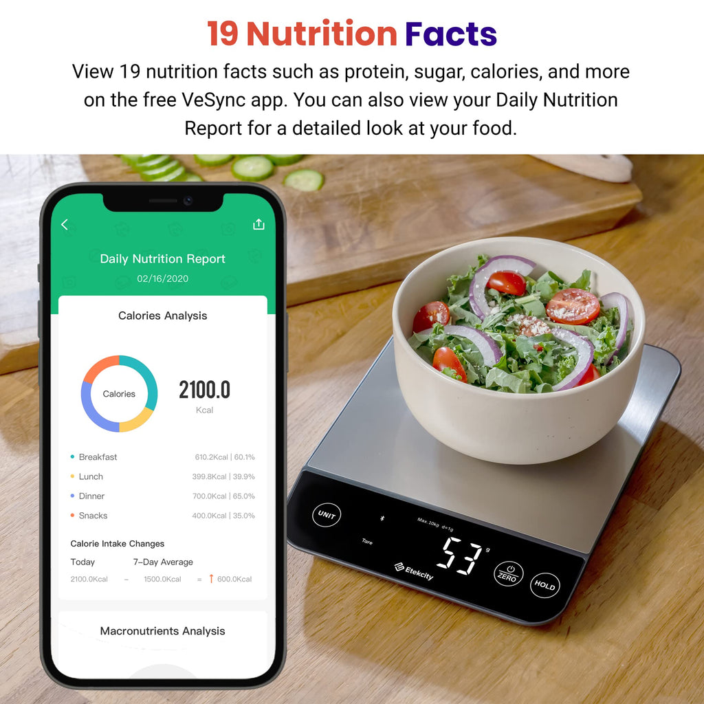 Etekcity Food Kitchen Scale, Digital Grams and Ounces for Weight Loss, Baking, Cooking, Keto and Meal Prep, LCD Display, Medium, 304 Stainless Steel - The Cozy Corner