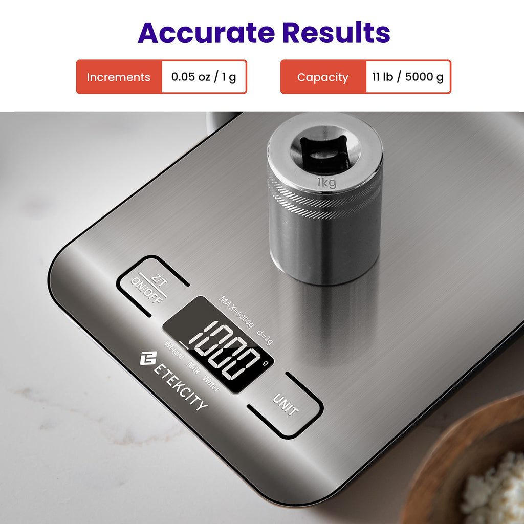 Etekcity Food Kitchen Scale, Digital Grams and Ounces for Weight Loss, Baking, Cooking, Keto and Meal Prep, LCD Display, Medium, 304 Stainless Steel - The Cozy Corner