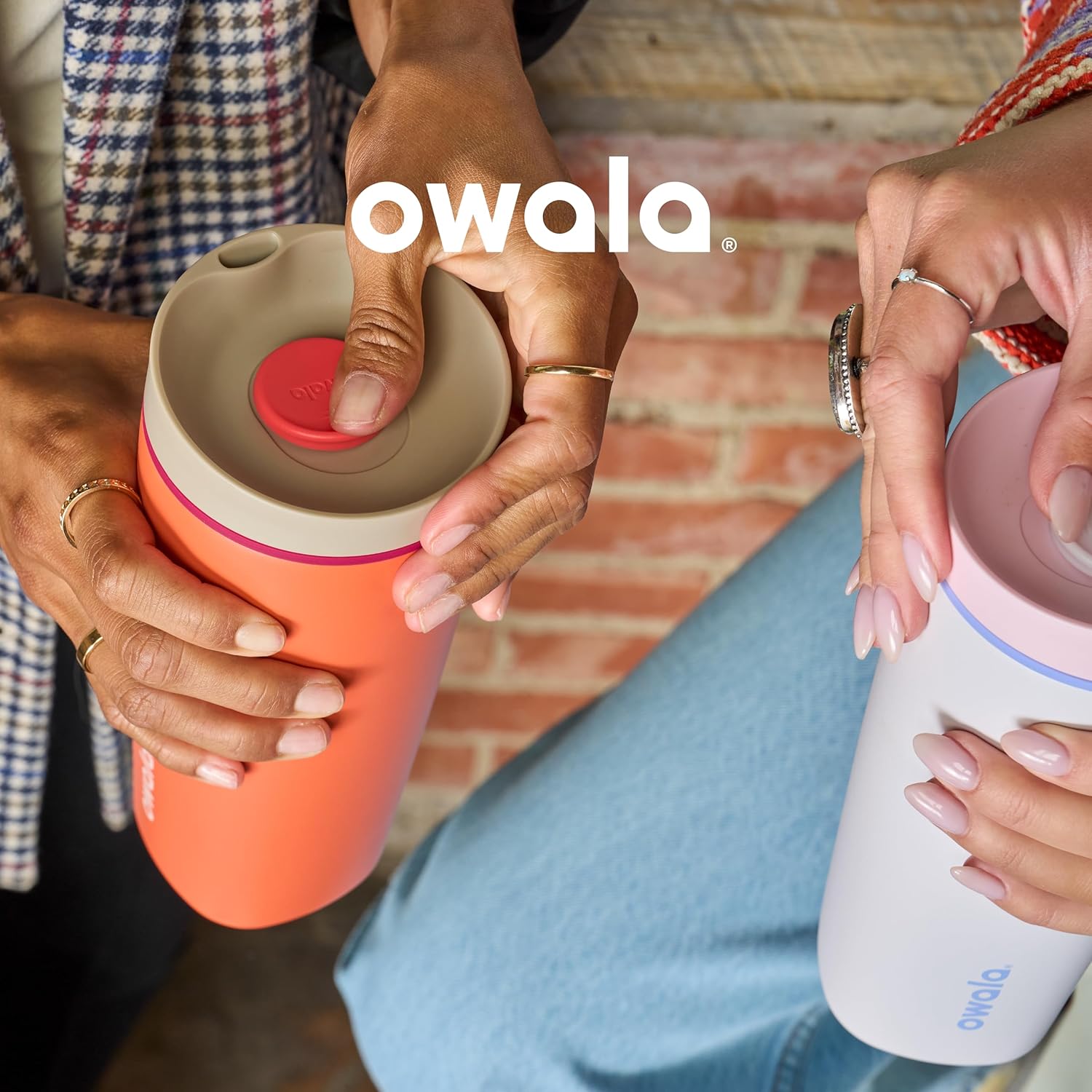 Owala SmoothSip Slider Insulated Stainless Steel Coffee Tumbler, Reusable Iced Coffee Cup, Hot Coffee Travel Mug, BPA Free 12 oz, Vanilla Bean - The Cozy Corner