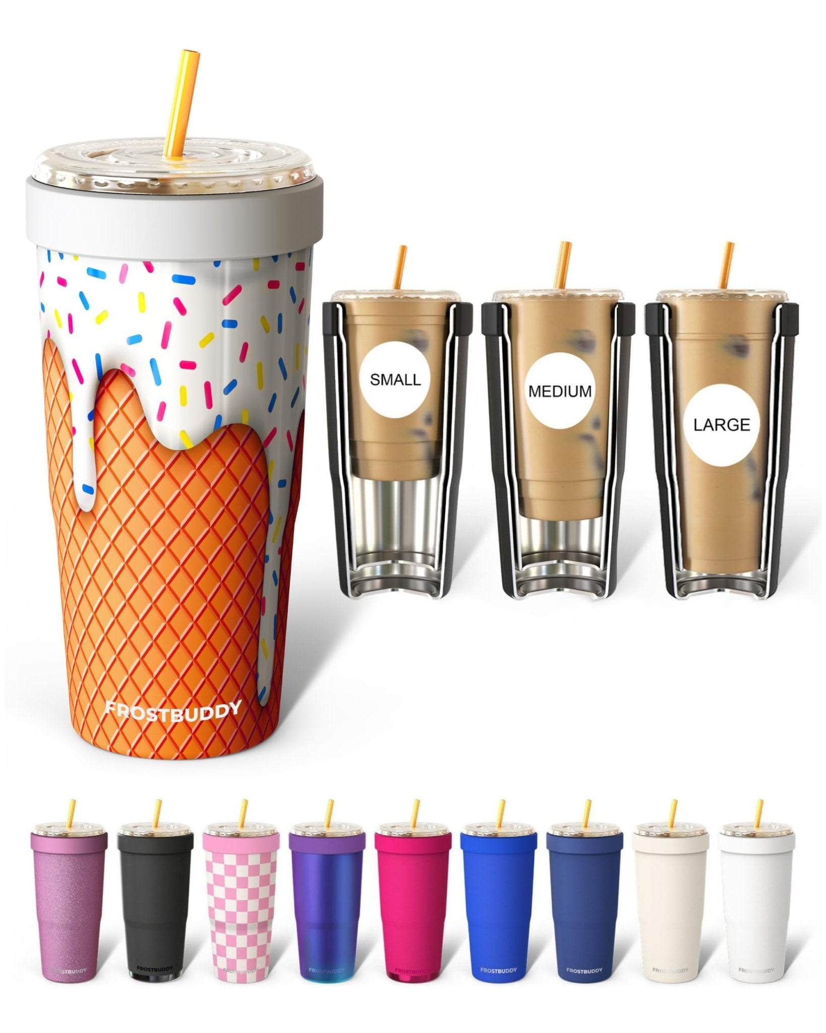 Frost Buddy Togo Buddy 30 oz Stainless Steel Vacuum Insulated Tumbler To Go Coffee Cup – Iced Coffee Cups, Iced Coffee Sleeve, Travel Mug, Thermal Cup for Hot & Cold Drinks, Dunkin Cup (Ice Cream) - The Cozy Corner