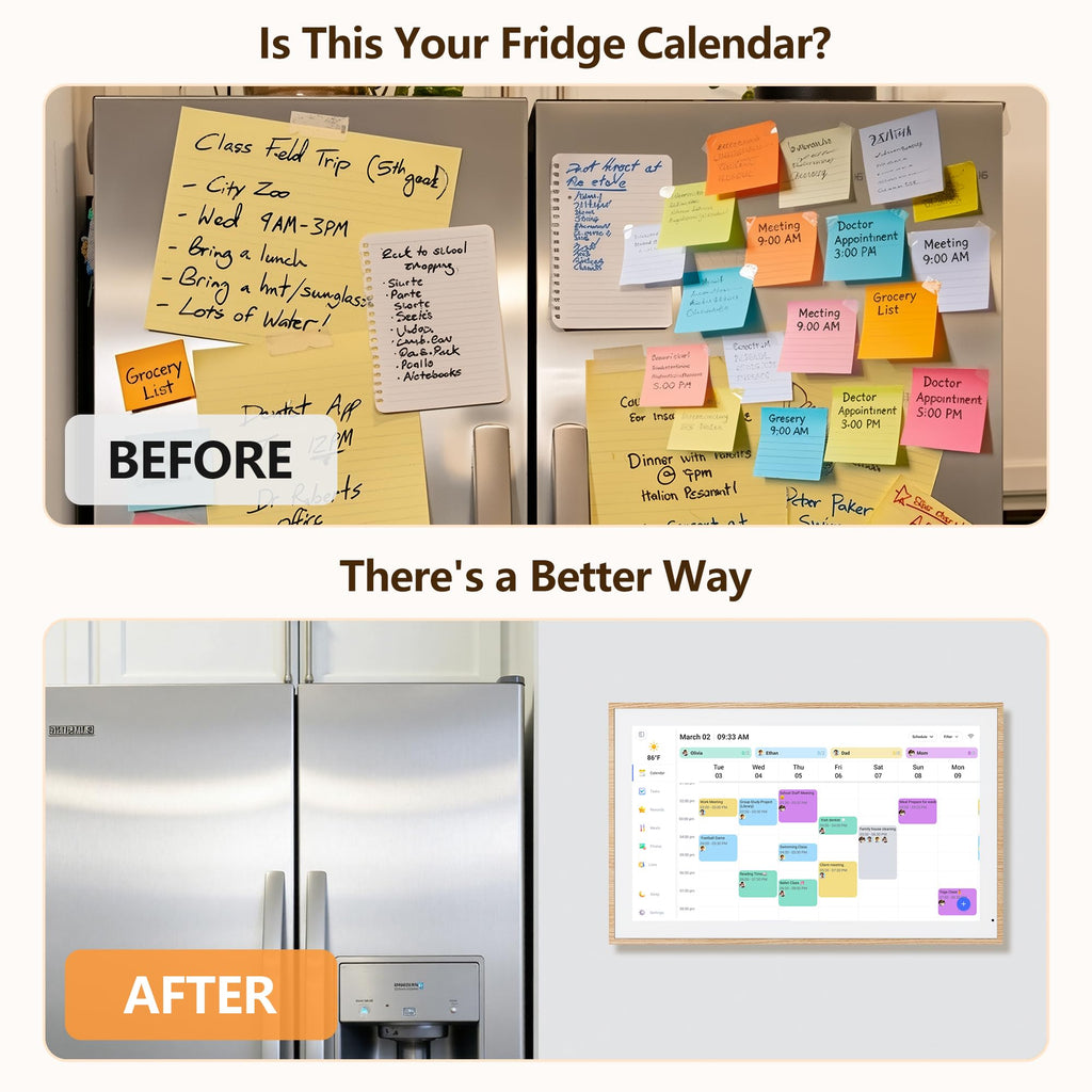 Digital Calendar, 15.6 Inch Wall Planner Electronic Calendar & Chore Chart, Smart Touchscreen Interactive Display for Family Schedules, Great for Organizing Your Routines, Wall & Desk Mountable - The Cozy Corner