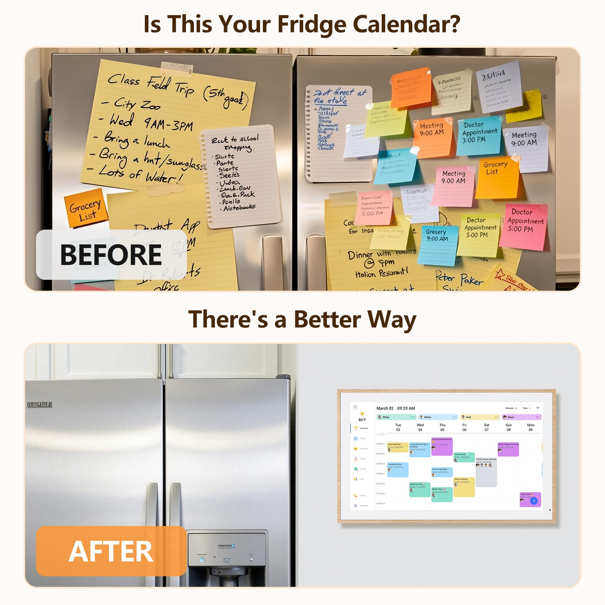Digital Calendar, 15.6 Inch Wall Planner Electronic Calendar & Chore Chart, Smart Touchscreen Interactive Display for Family Schedules, Great for Organizing Your Routines, Wall & Desk Mountable - The Cozy Corner