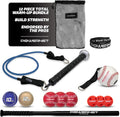 PowerNet Warm - Up Bundle, Resistance Band with 3 Different Grips, 2 Weighted Baseballs, 3 Micro Crushers, 3 Foam Tech Utility Training Balls & Bat Accelerator, Softball & Baseball Training Equipment - The Cozy Corner