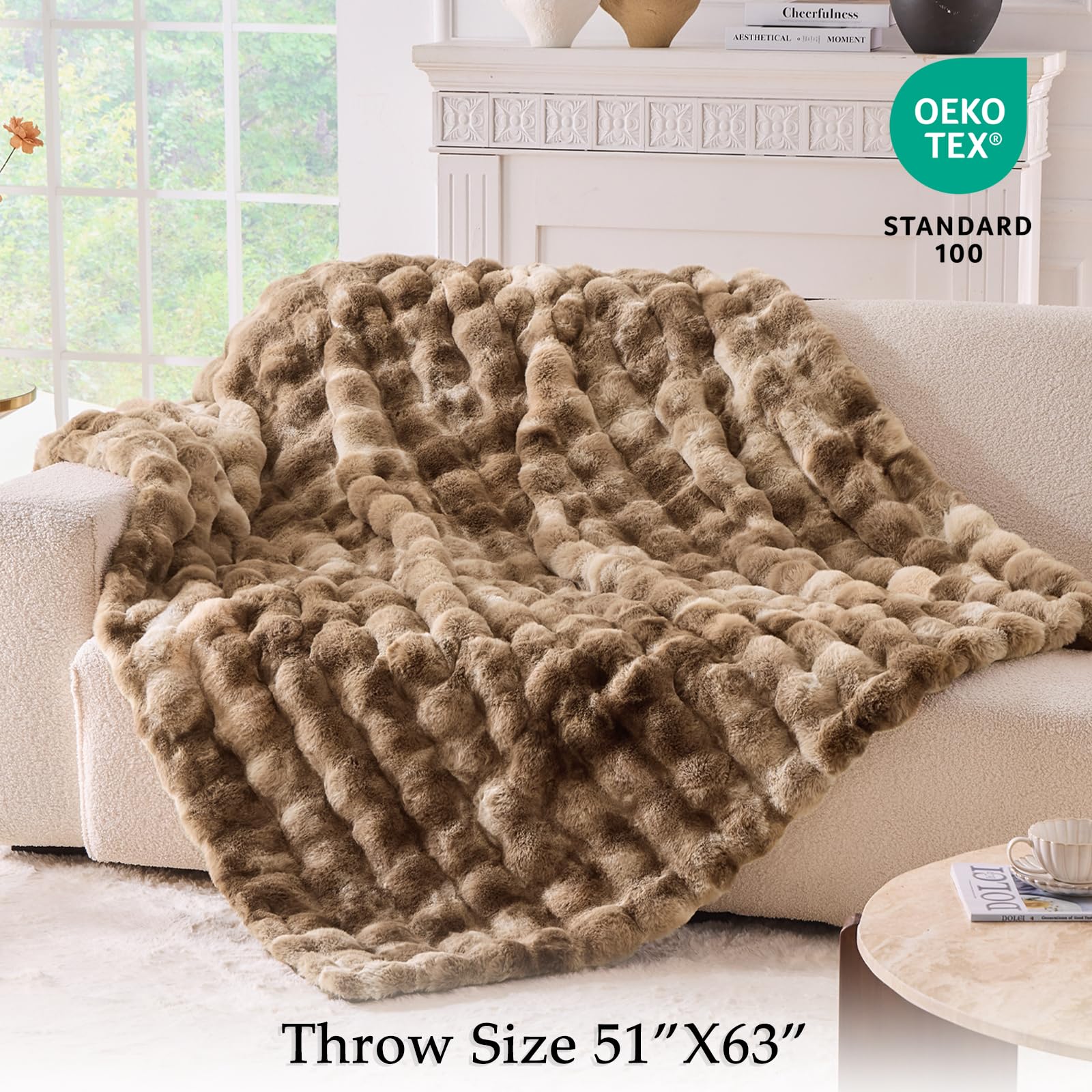 BENVWE Fluffy Faux Fur Throw Blanket for Couch, Soft Plush Thick Cozy Fuzzy Luxury Minky Bubble Blanket for Home Living Room Decor Gift for Women, Navy Blue, 63" x 80", 1100GSM - The Cozy Corner