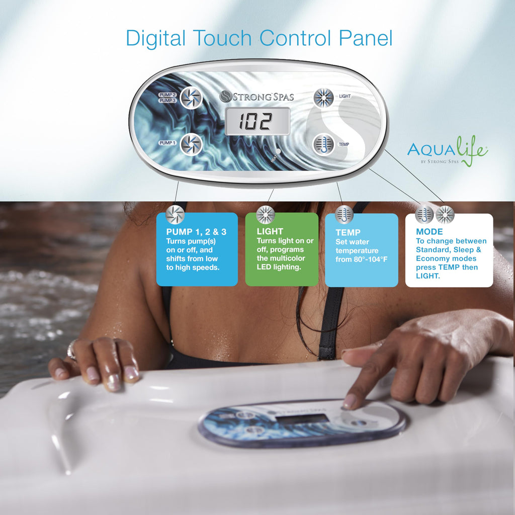 AquaLife Grand Banks™ 6 - Person 81 - Jet Acrylic Non - Lounger Hot Tub with LED Lighting, Insulated Cover, Stainless Steel Heater and Ozonator - The Cozy Corner