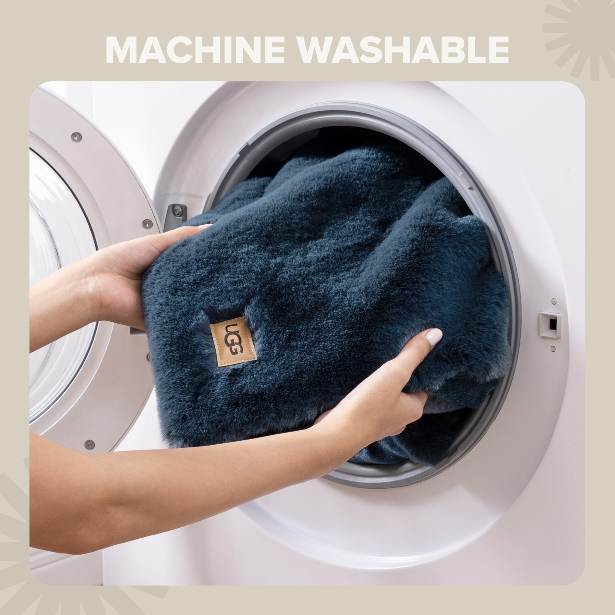 UGG Euphoria Faux Fur Throw Blanket, Oversized Soft Throw for Couch or Bed, Luxury Room Decor, Giftable Fuzzy Blankets, Machine Washable, 50 - inch x 70 - inch, Chambray Blue Grey - The Cozy Corner