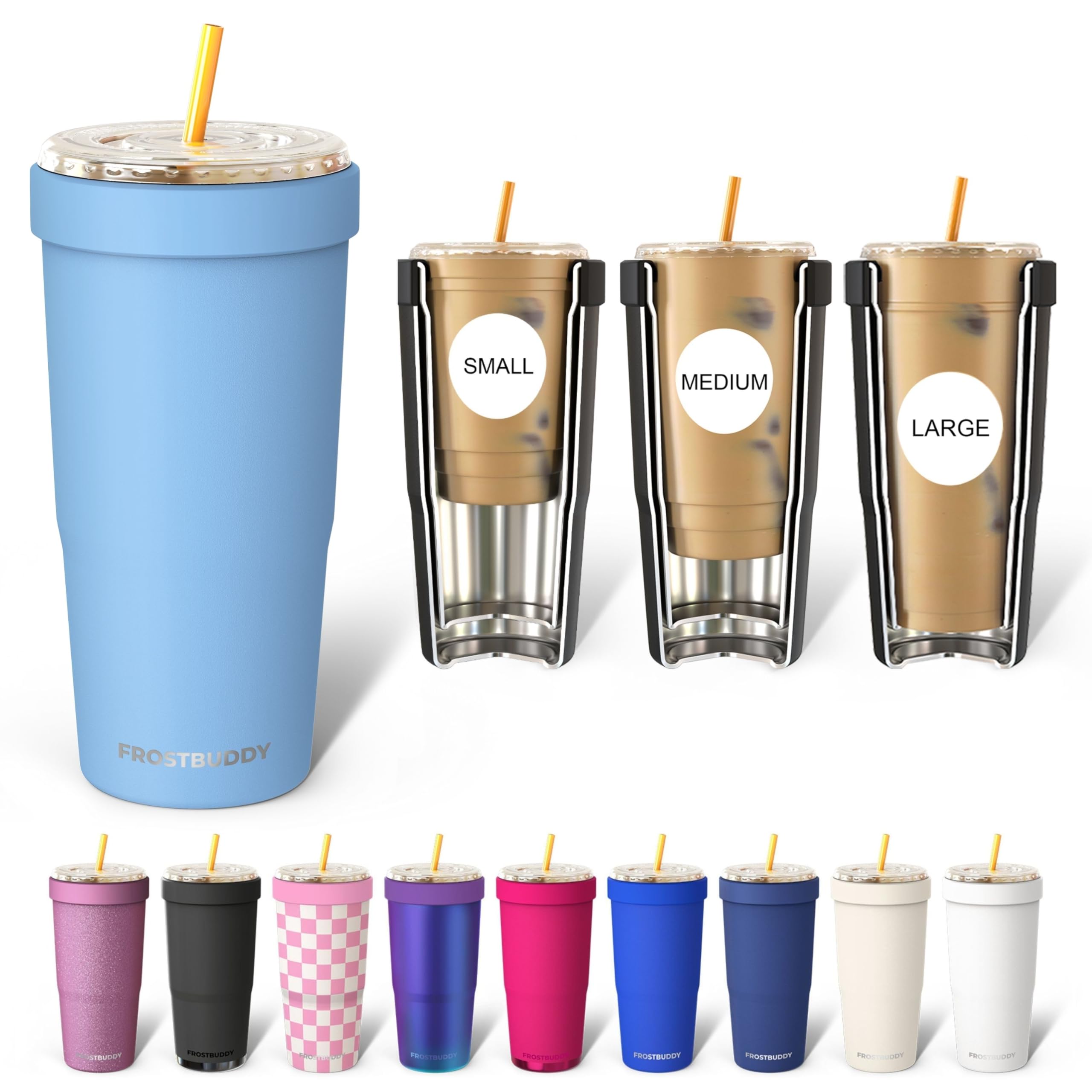 Frost Buddy Togo Buddy 30 oz Stainless Steel Vacuum Insulated Tumbler To Go Coffee Cup – Iced Coffee Cups, Iced Coffee Sleeve, Travel Mug, Thermal Cup for Hot & Cold Drinks, Dunkin Cup (Ice Cream) - The Cozy Corner