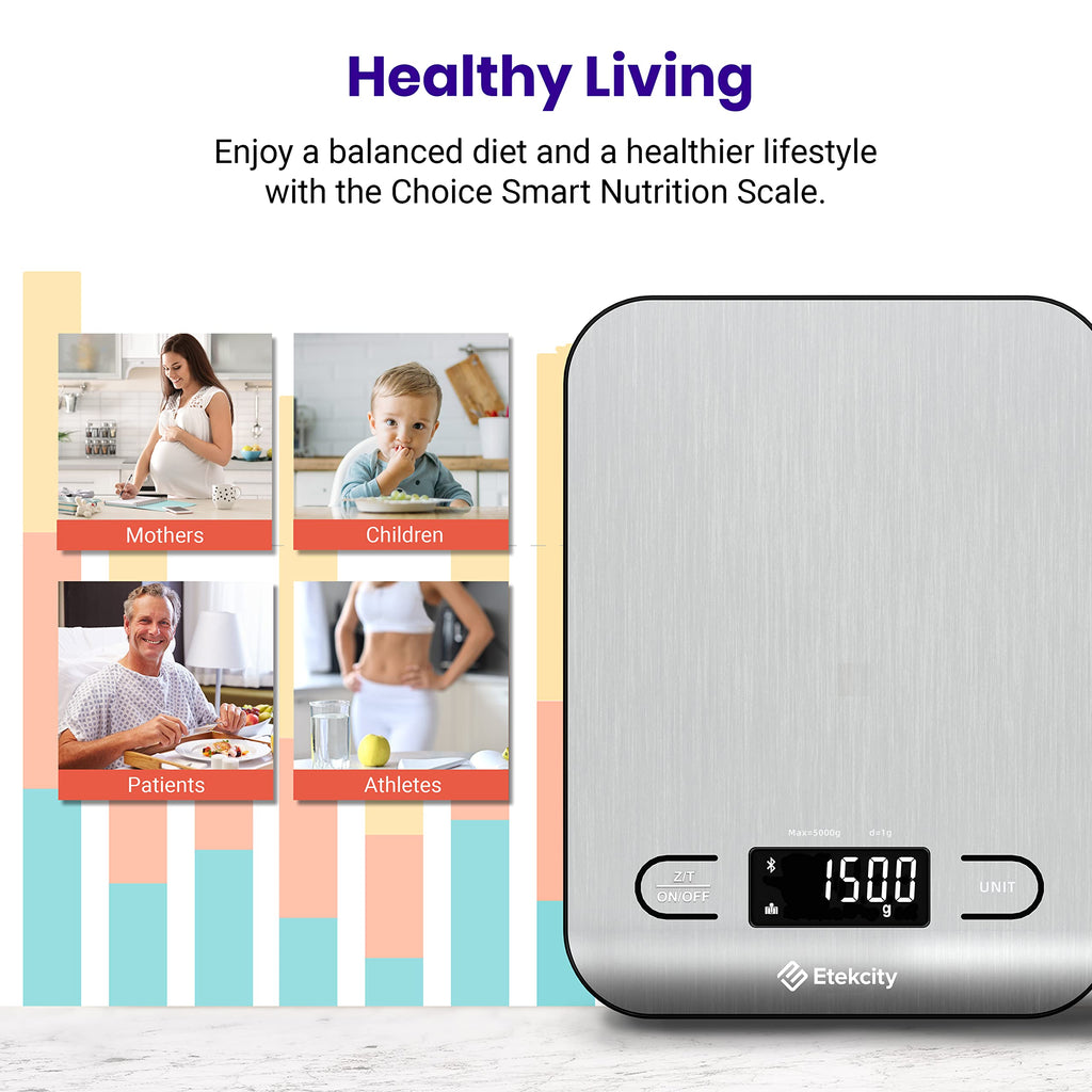 Etekcity Food Kitchen Scale, Digital Grams and Ounces for Weight Loss, Baking, Cooking, Keto and Meal Prep, LCD Display, Medium, 304 Stainless Steel - The Cozy Corner