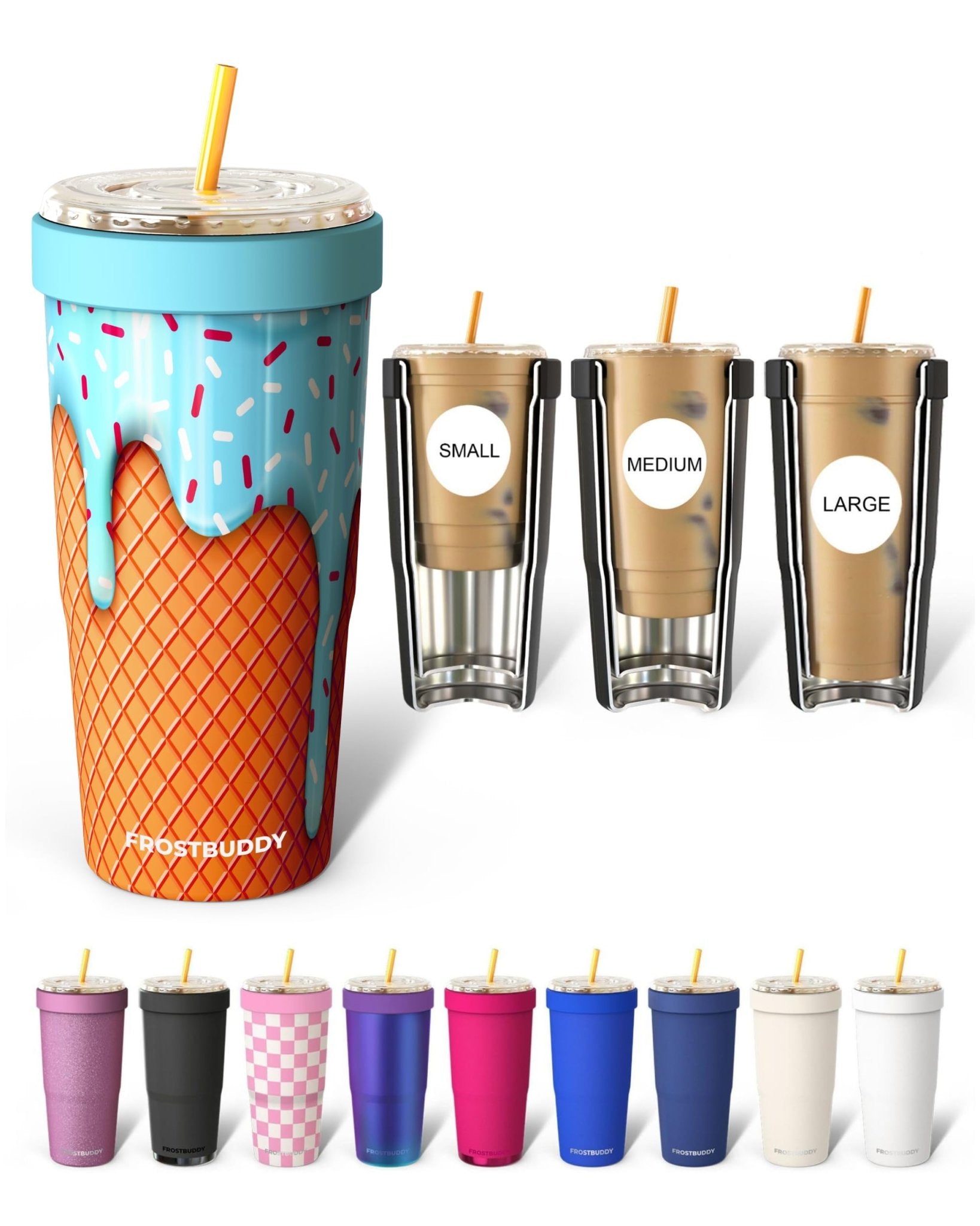 Frost Buddy Togo Buddy 30 oz Stainless Steel Vacuum Insulated Tumbler To Go Coffee Cup – Iced Coffee Cups, Iced Coffee Sleeve, Travel Mug, Thermal Cup for Hot & Cold Drinks, Dunkin Cup (Ice Cream) - The Cozy Corner