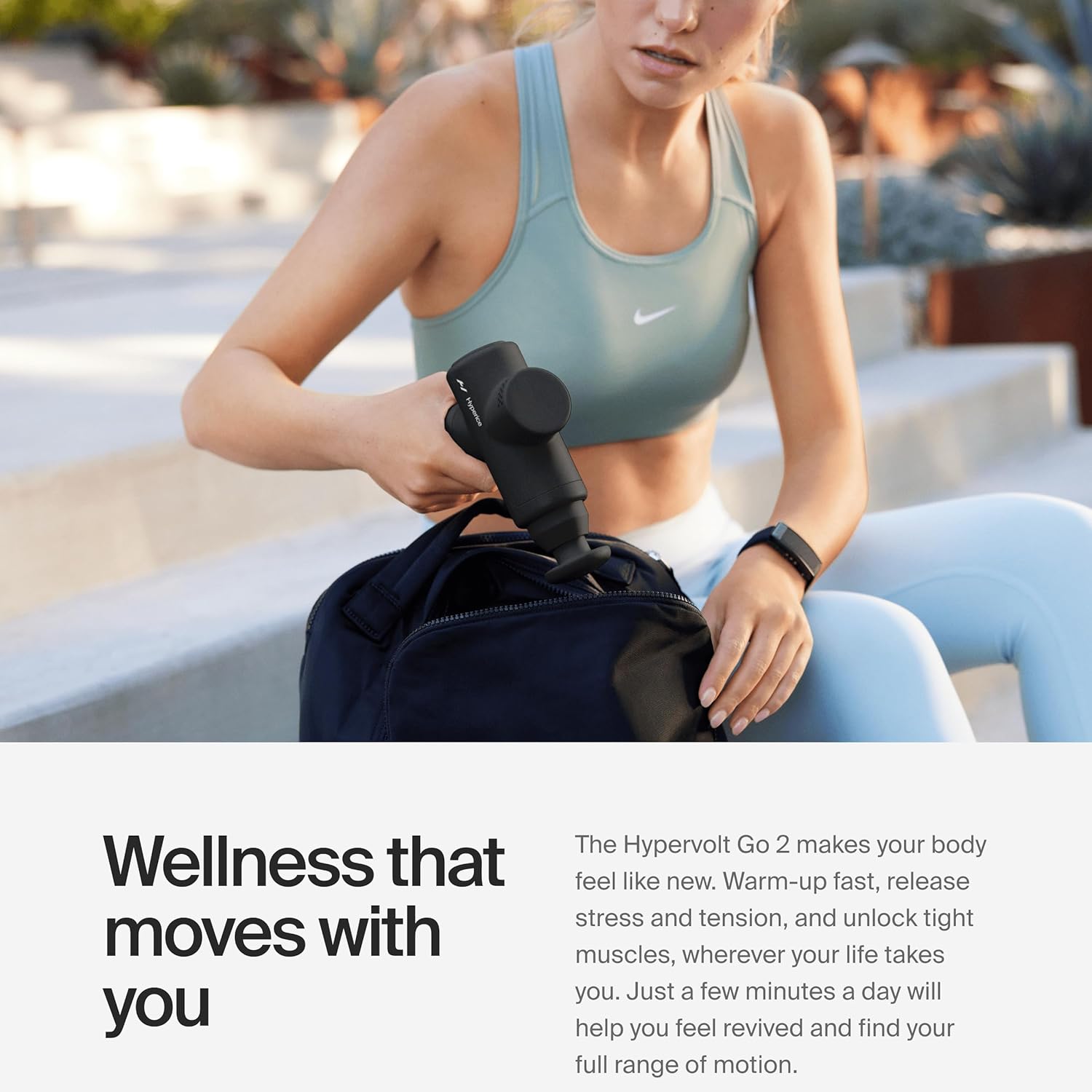 Hyperice Hypervolt Go 2 - Black - Featuring Quiet Glide Technology - Handheld Percussion Massage Gun - 3 Speeds, 2 Interchangeable Heads - Helps Relieve Sore Muscles and Stiffness - The Cozy Corner