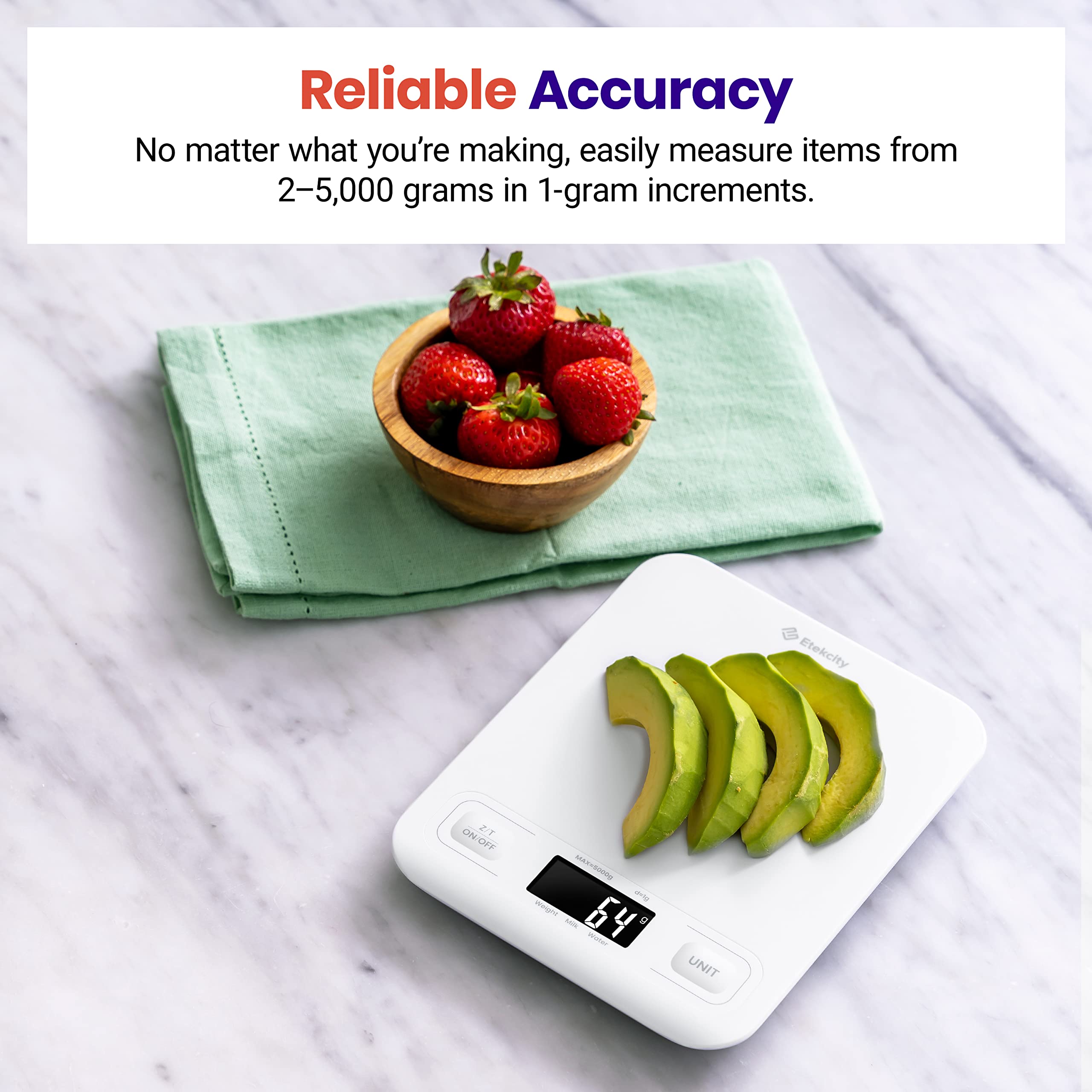 Etekcity Food Kitchen Scale, Digital Grams and Ounces for Weight Loss, Baking, Cooking, Keto and Meal Prep, LCD Display, Medium, 304 Stainless Steel - The Cozy Corner