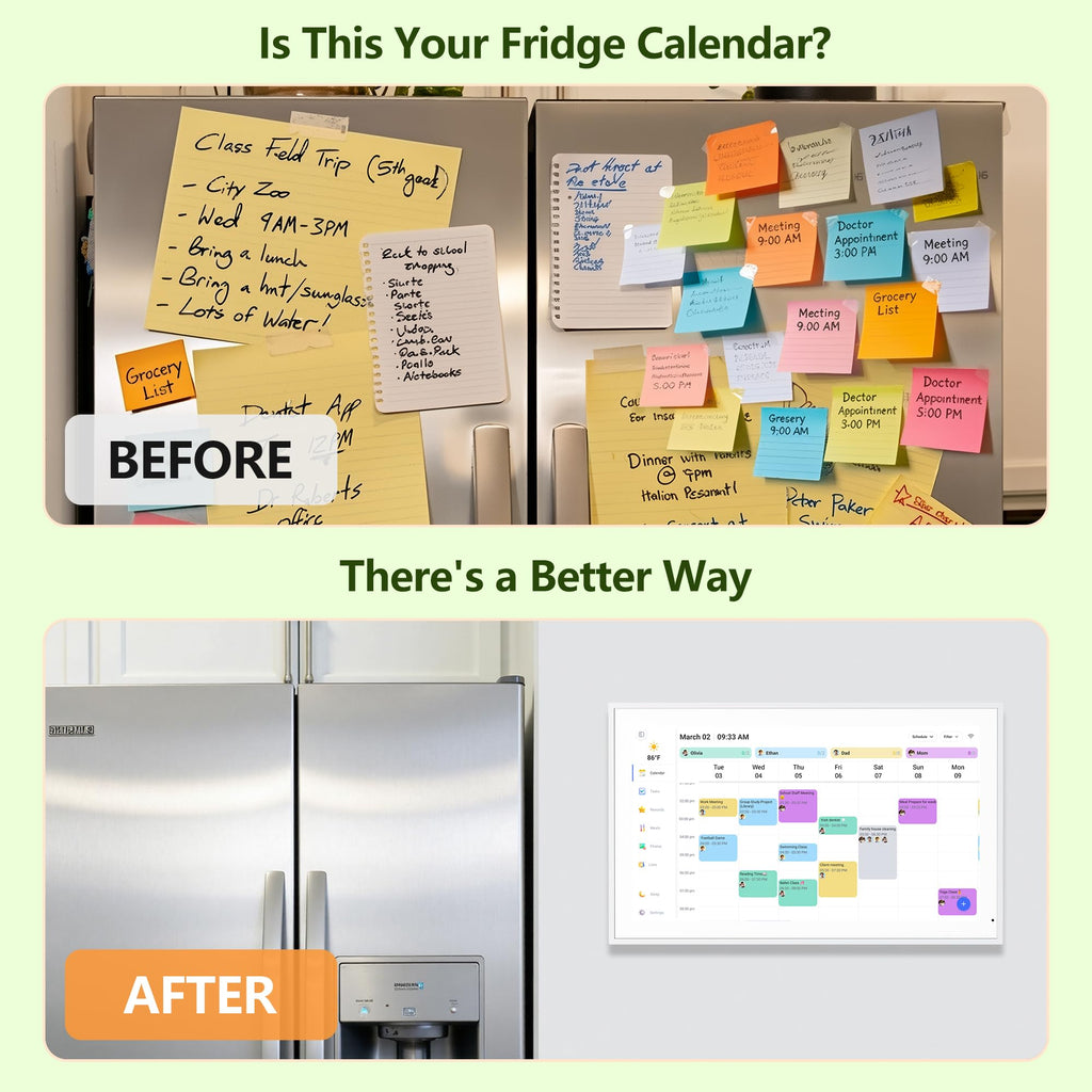 Digital Calendar, 15.6 Inch Wall Planner Electronic Calendar & Chore Chart, Smart Touchscreen Interactive Display for Family Schedules, Great for Organizing Your Routines, Wall & Desk Mountable - The Cozy Corner