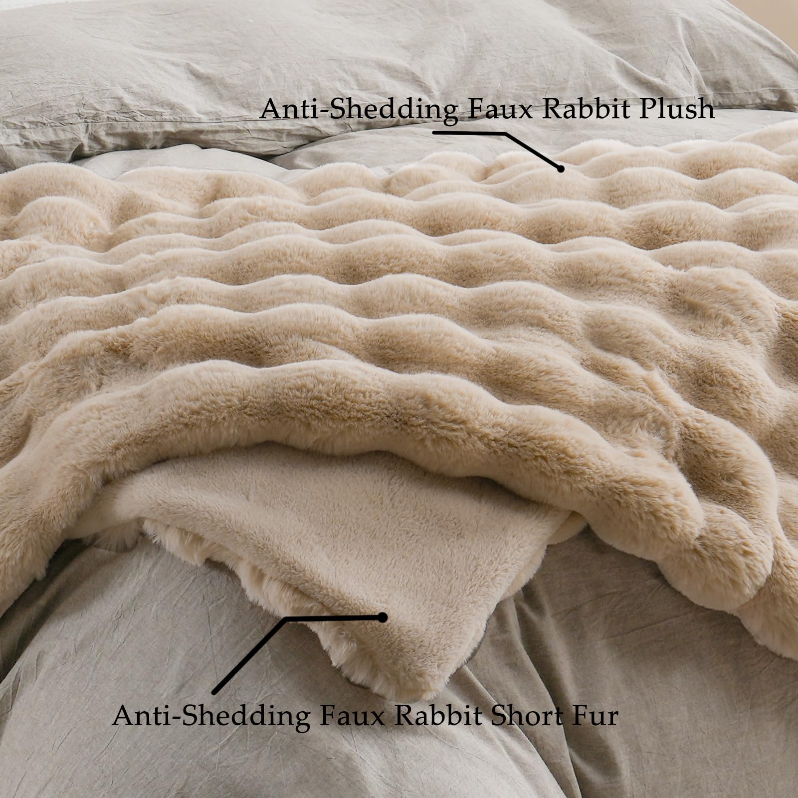 BENVWE Fluffy Faux Fur Throw Blanket for Couch, Soft Plush Thick Cozy Fuzzy Luxury Minky Bubble Blanket for Home Living Room Decor Gift for Women, Navy Blue, 63" x 80", 1100GSM - The Cozy Corner