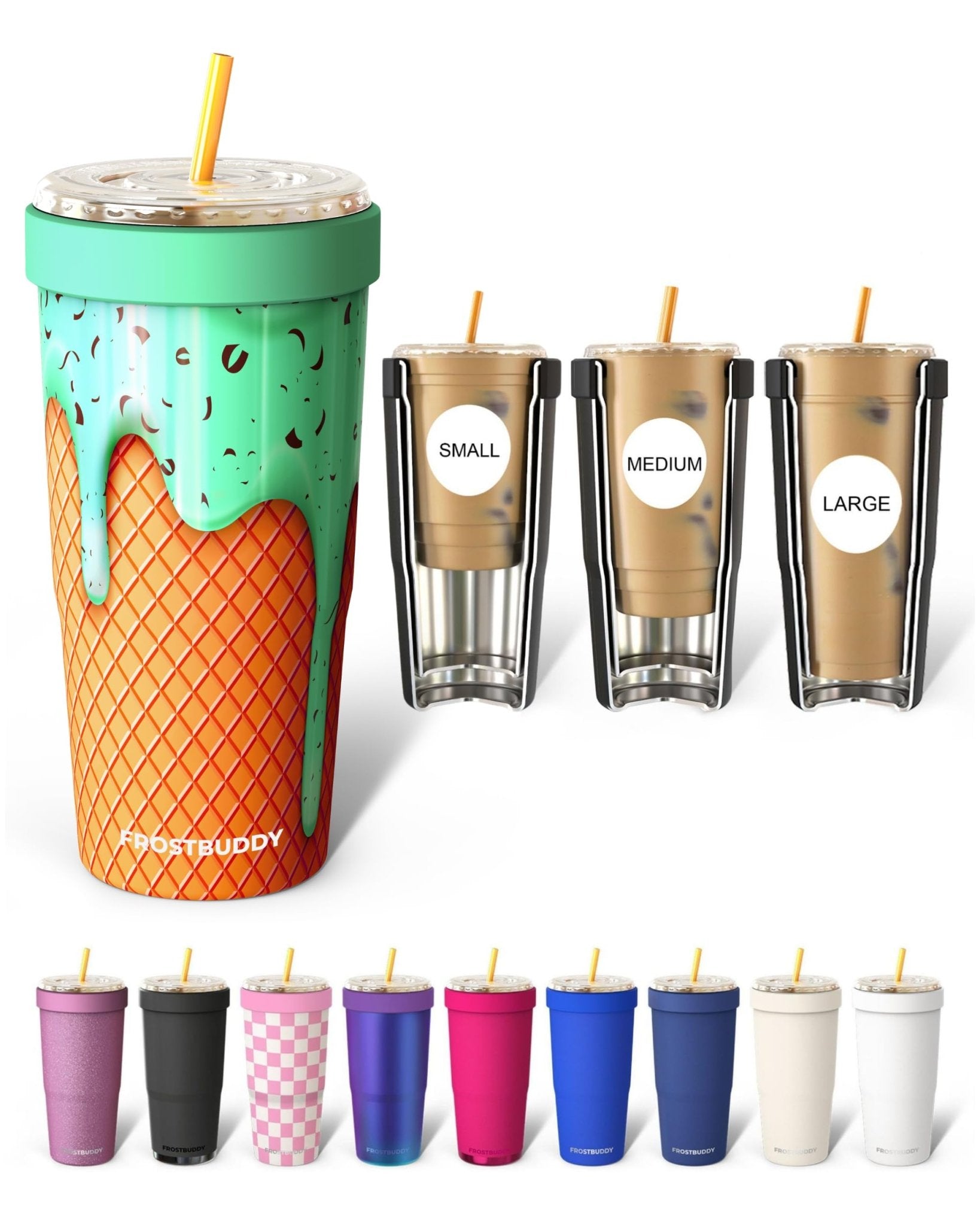 Frost Buddy Togo Buddy 30 oz Stainless Steel Vacuum Insulated Tumbler To Go Coffee Cup – Iced Coffee Cups, Iced Coffee Sleeve, Travel Mug, Thermal Cup for Hot & Cold Drinks, Dunkin Cup (Ice Cream) - The Cozy Corner
