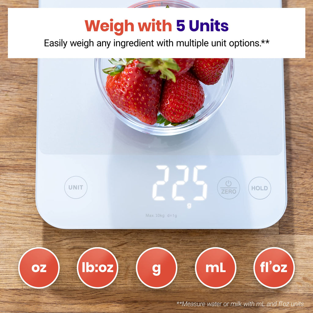 Etekcity Food Kitchen Scale, Digital Grams and Ounces for Weight Loss, Baking, Cooking, Keto and Meal Prep, LCD Display, Medium, 304 Stainless Steel - The Cozy Corner