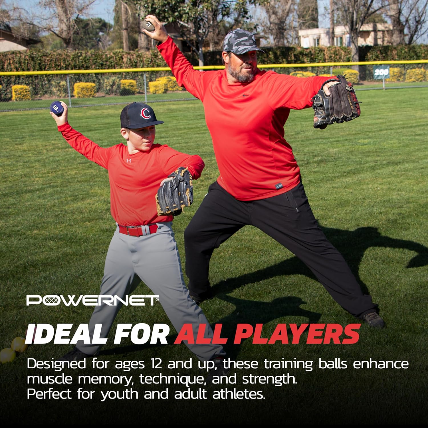 PowerNet Warm - Up Bundle, Resistance Band with 3 Different Grips, 2 Weighted Baseballs, 3 Micro Crushers, 3 Foam Tech Utility Training Balls & Bat Accelerator, Softball & Baseball Training Equipment - The Cozy Corner