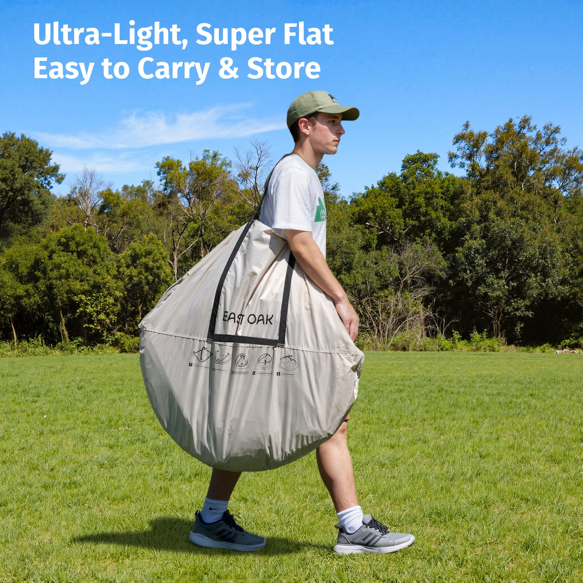 East Oak Weather Sports Tent for Fishing, Sports Event | Pop Up Bubble Tent Instant Sun & Rain Shelter | No Condensation, Spacious Interior, Ultra Visibility | All Weather Protection - The Cozy Corner