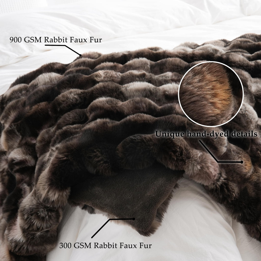 BENVWE Fluffy Faux Fur Throw Blanket for Couch, Soft Plush Thick Cozy Fuzzy Luxury Minky Bubble Blanket for Home Living Room Decor Gift for Women, Navy Blue, 63" x 80", 1100GSM - The Cozy Corner