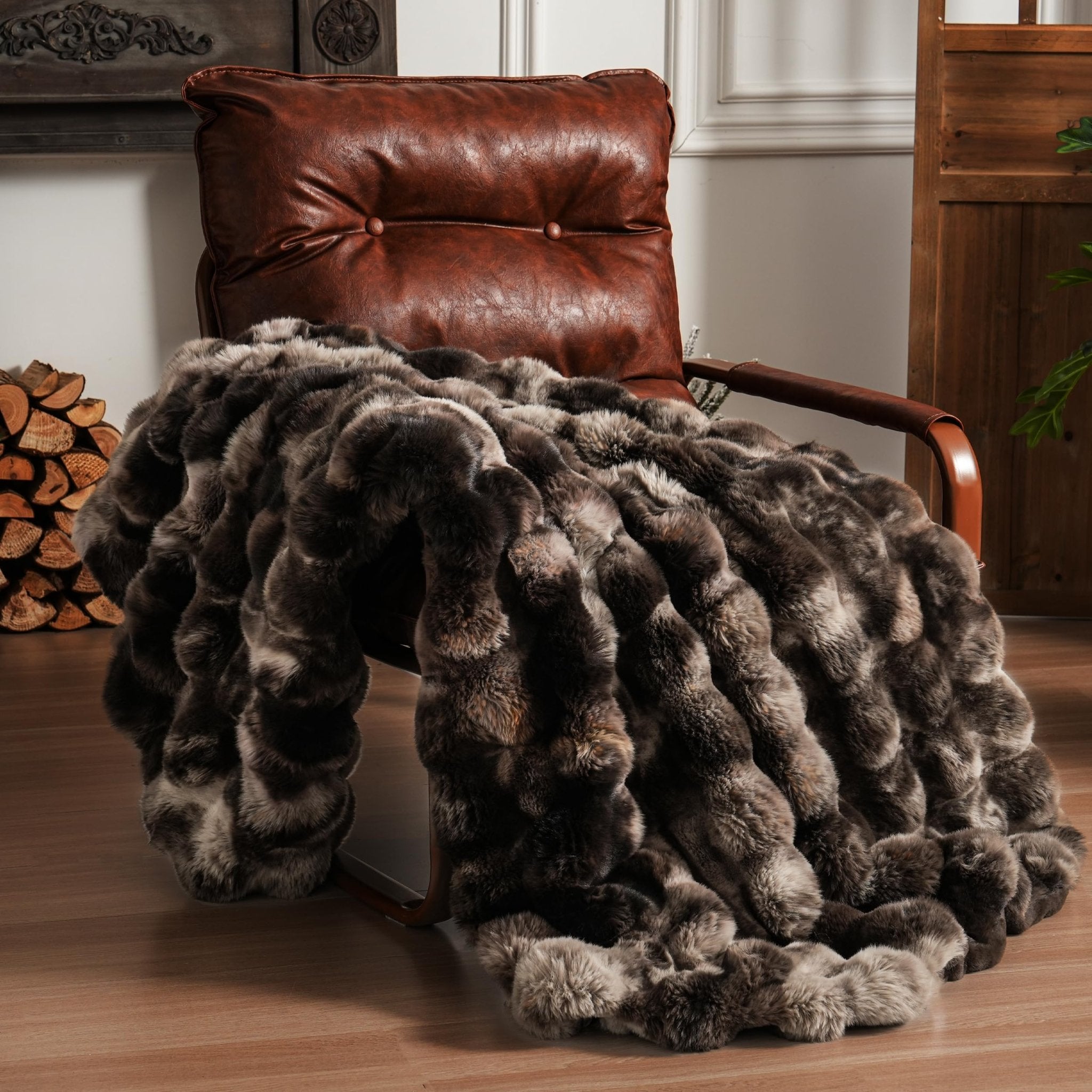 BENVWE Fluffy Faux Fur Throw Blanket for Couch, Soft Plush Thick Cozy Fuzzy Luxury Minky Bubble Blanket for Home Living Room Decor Gift for Women, Navy Blue, 63" x 80", 1100GSM - The Cozy Corner
