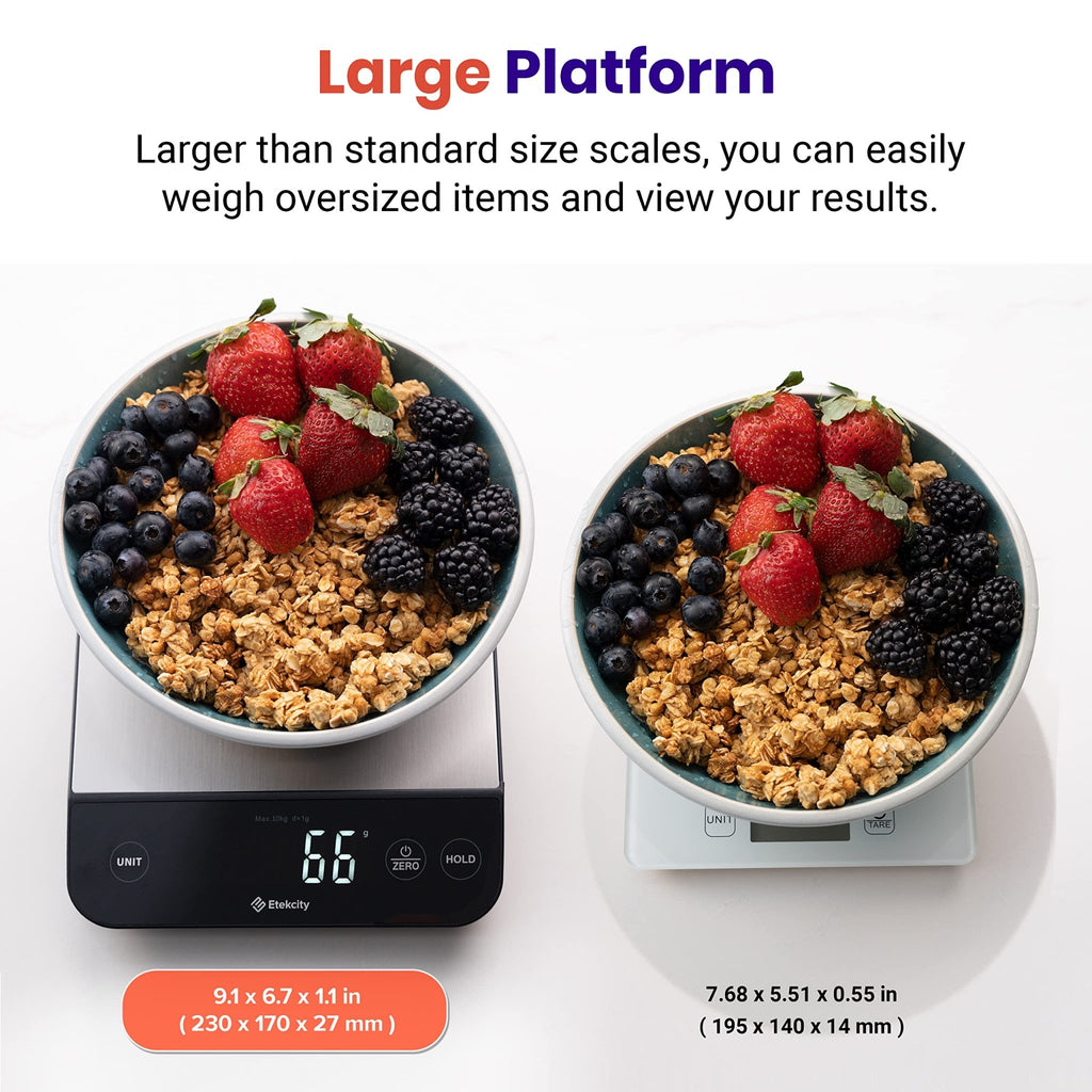 Etekcity Food Kitchen Scale, Digital Grams and Ounces for Weight Loss, Baking, Cooking, Keto and Meal Prep, LCD Display, Medium, 304 Stainless Steel - The Cozy Corner