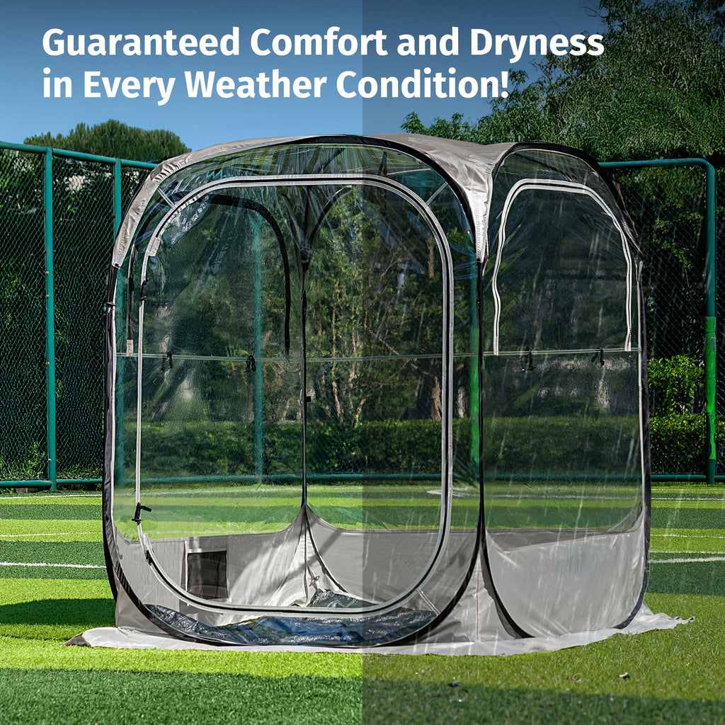 East Oak Weather Sports Tent for Fishing, Sports Event | Pop Up Bubble Tent Instant Sun & Rain Shelter | No Condensation, Spacious Interior, Ultra Visibility | All Weather Protection - The Cozy Corner