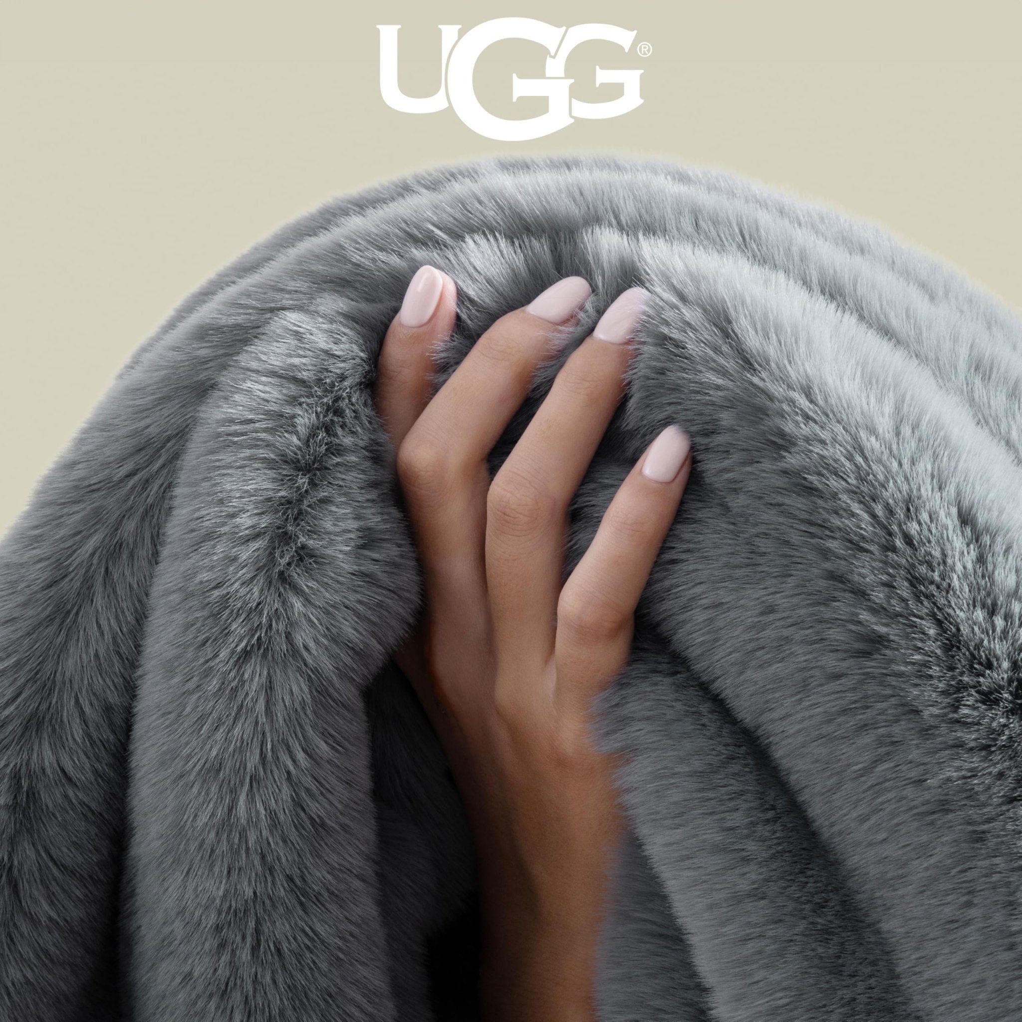 UGG Euphoria Faux Fur Throw Blanket, Oversized Soft Throw for Couch or Bed, Luxury Room Decor, Giftable Fuzzy Blankets, Machine Washable, 50 - inch x 70 - inch, Chambray Blue Grey - The Cozy Corner