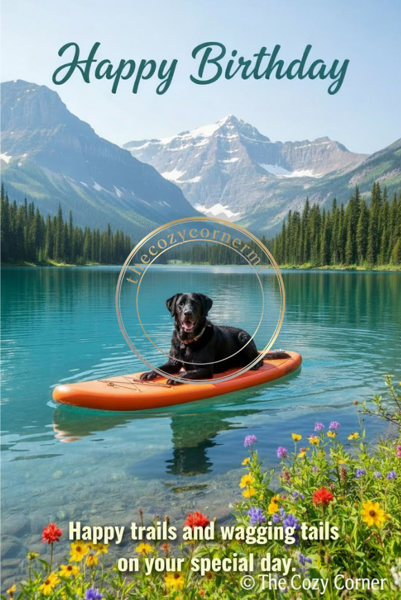 Dog Birthday Card - Lake Adventure with Benson - The Cozy Corner