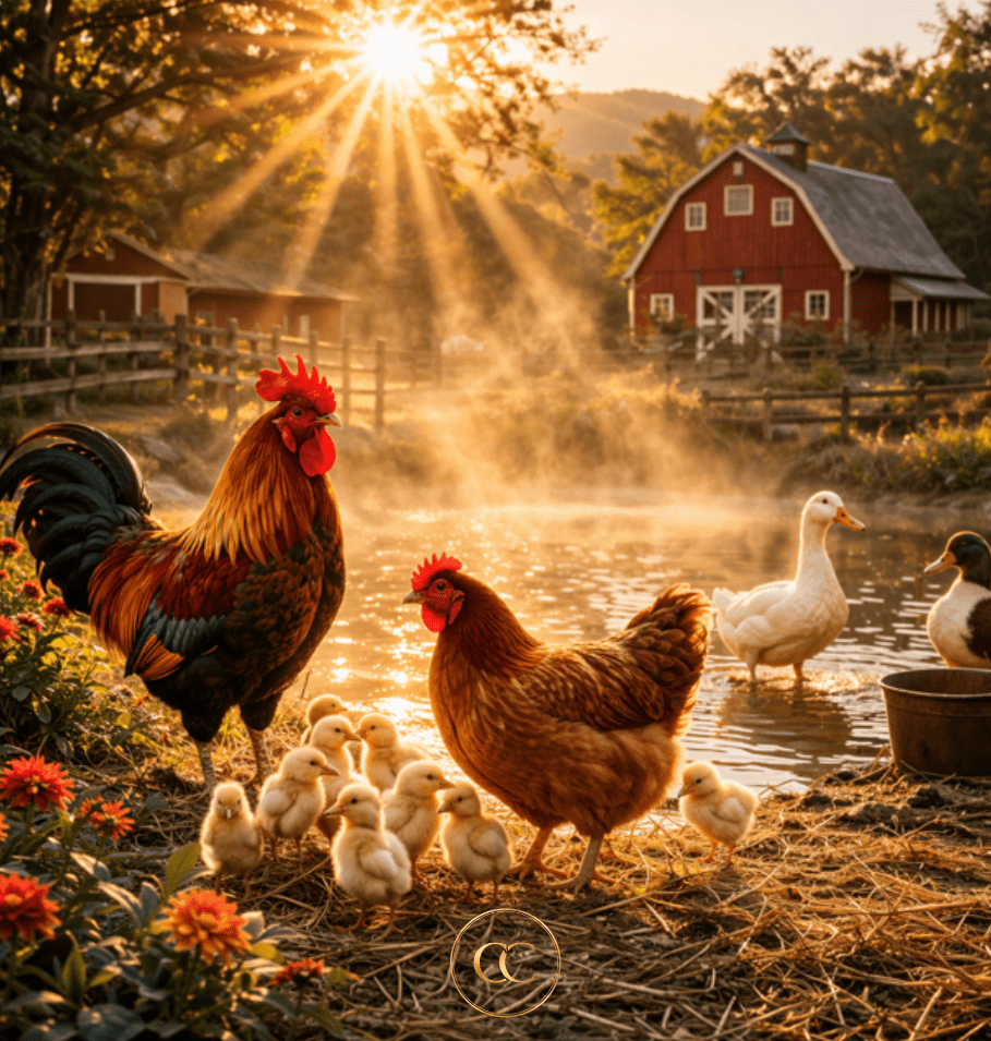 Golden Morning on the Farm — Digital Art Print - The Cozy Corner