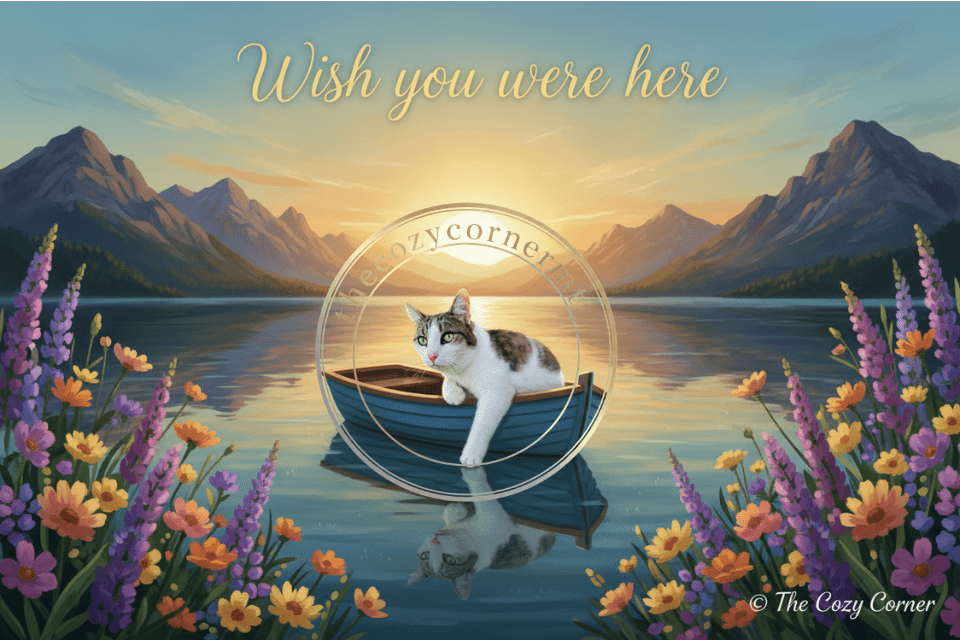 Lake House Kitty 'Wish You Were Here' Greeting Card - The Cozy Corner