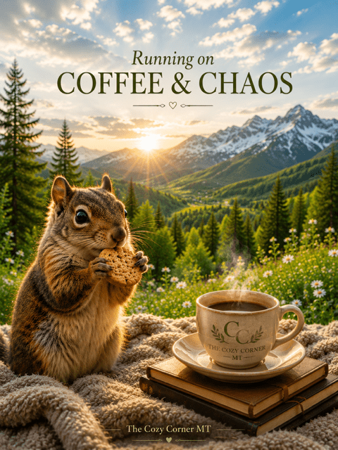 Running on Coffee & Chaos – New Edition Digital Wallpaper - The Cozy Corner