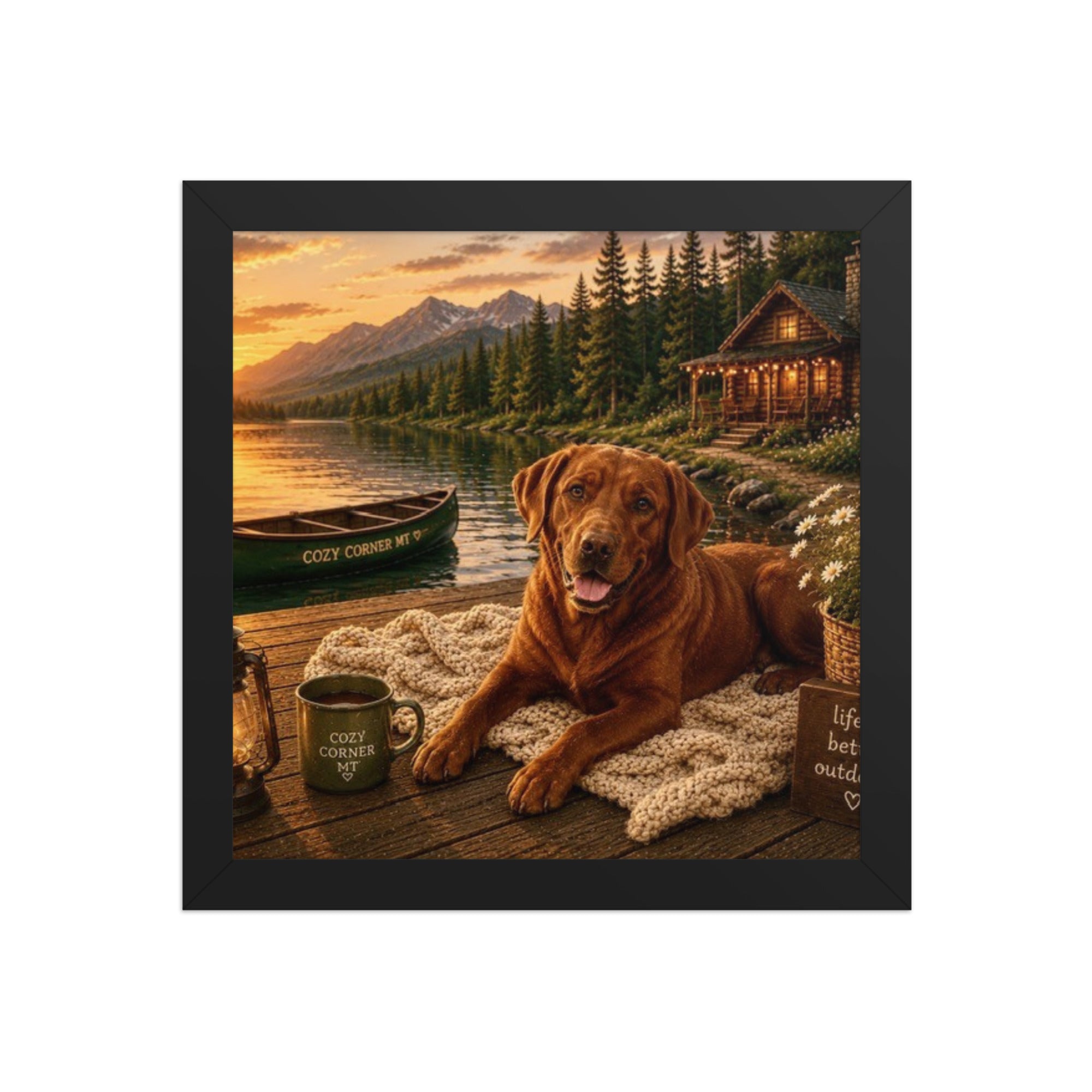 Lake Front Labrador Framed Poster - The Cozy Corner