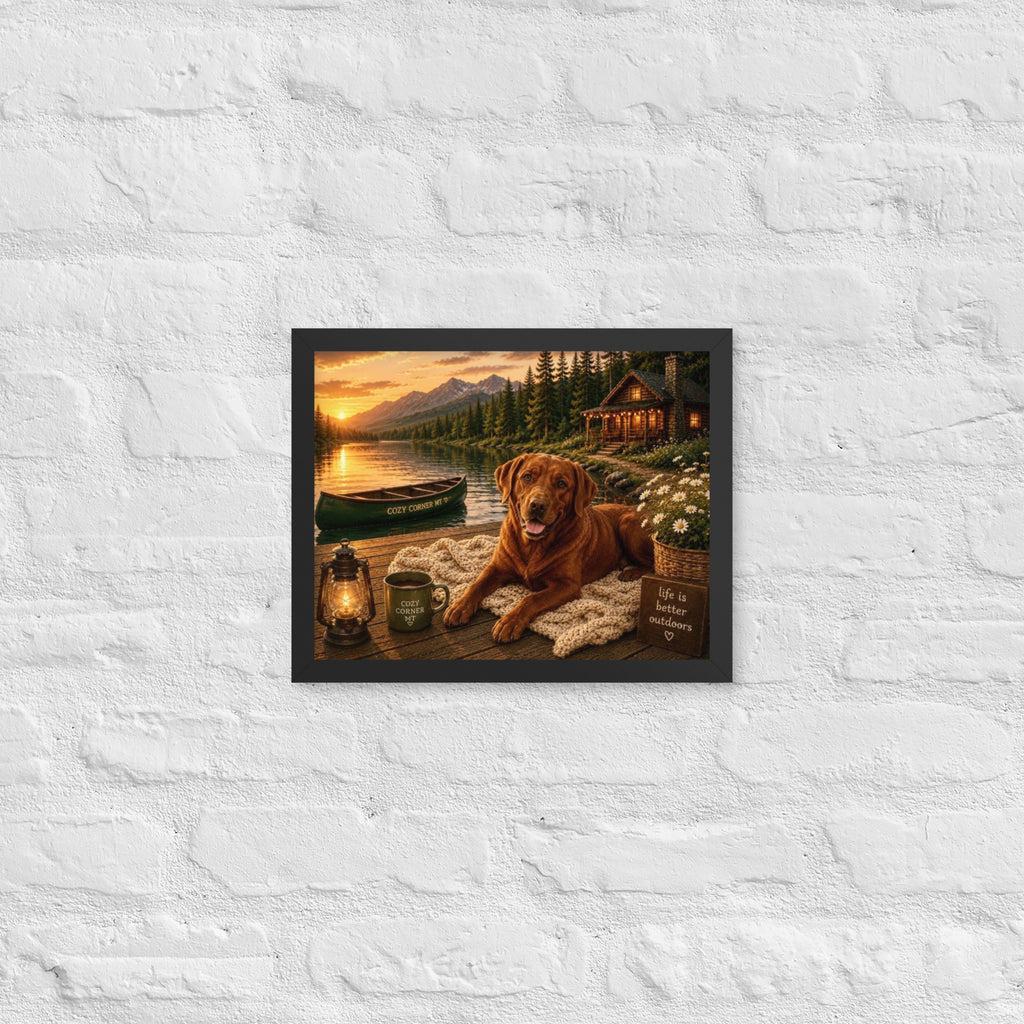 Lake Front Labrador Framed Poster - The Cozy Corner