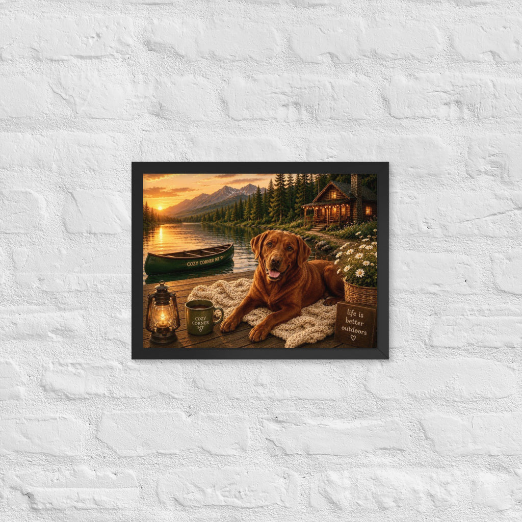 Lake Front Labrador Framed Poster - The Cozy Corner