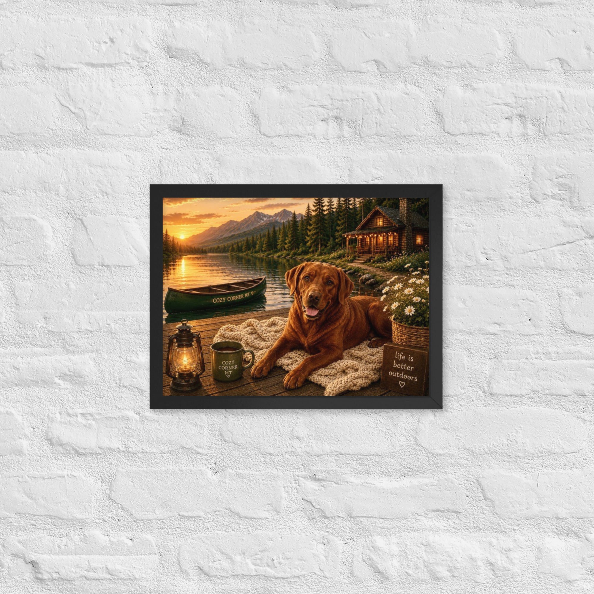 Lake Front Labrador Framed Poster - The Cozy Corner