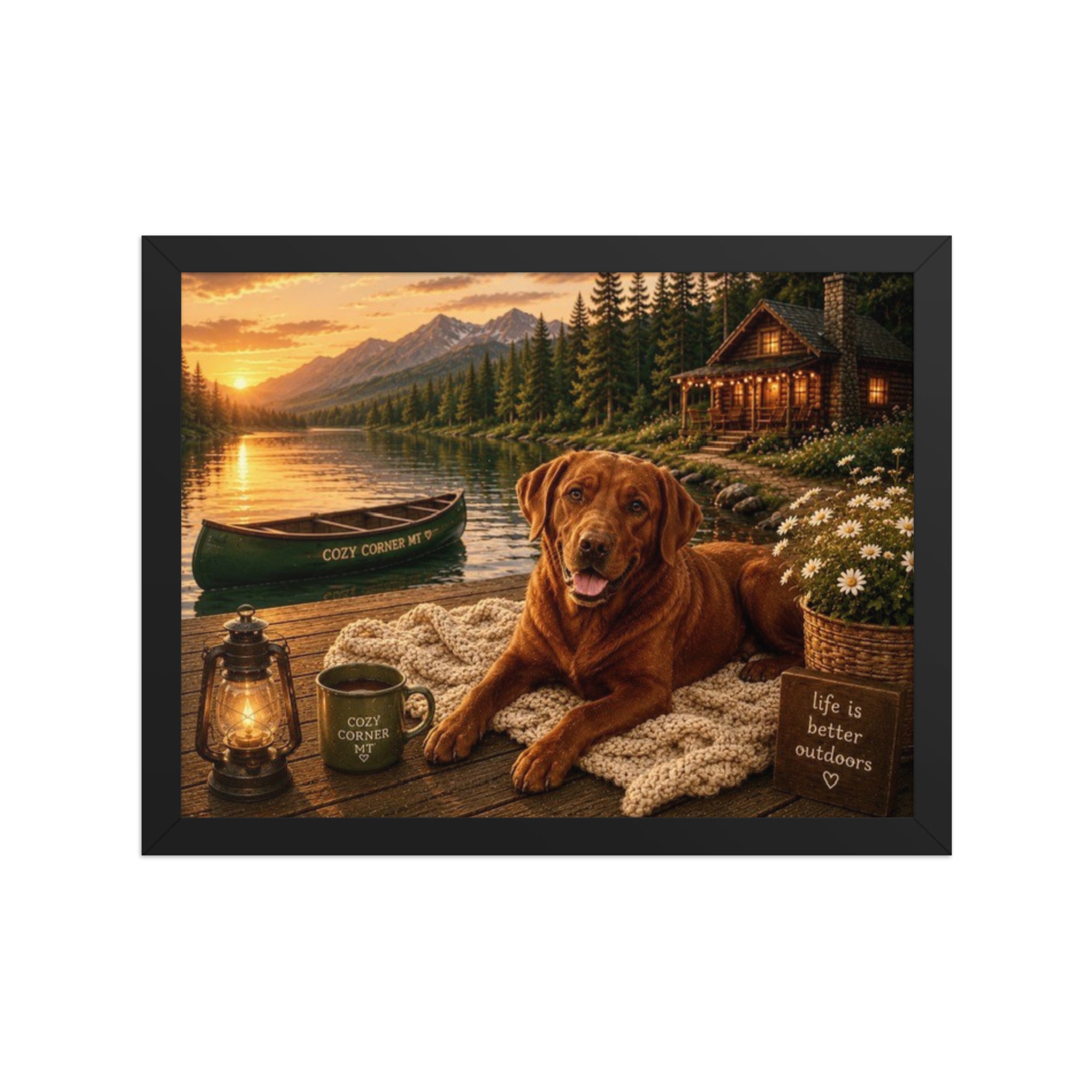 Lake Front Labrador Framed Poster - The Cozy Corner