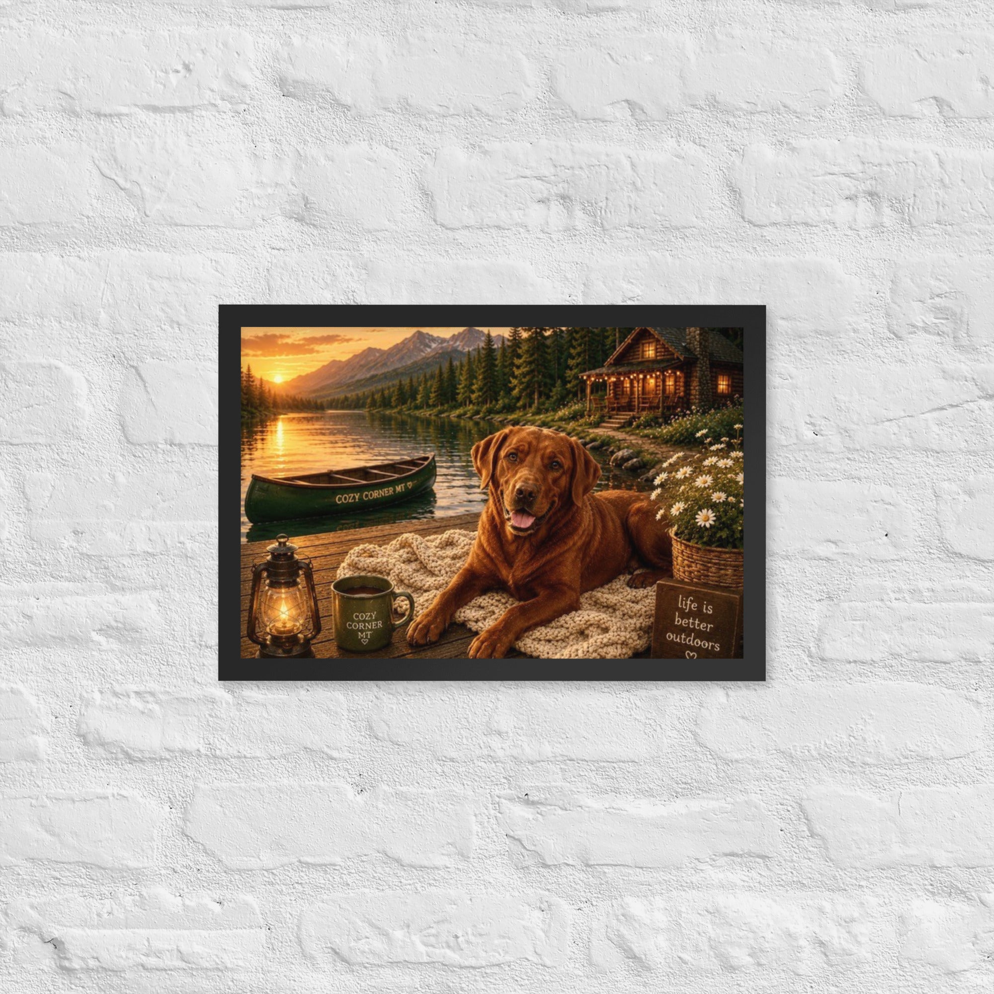 Lake Front Labrador Framed Poster - The Cozy Corner