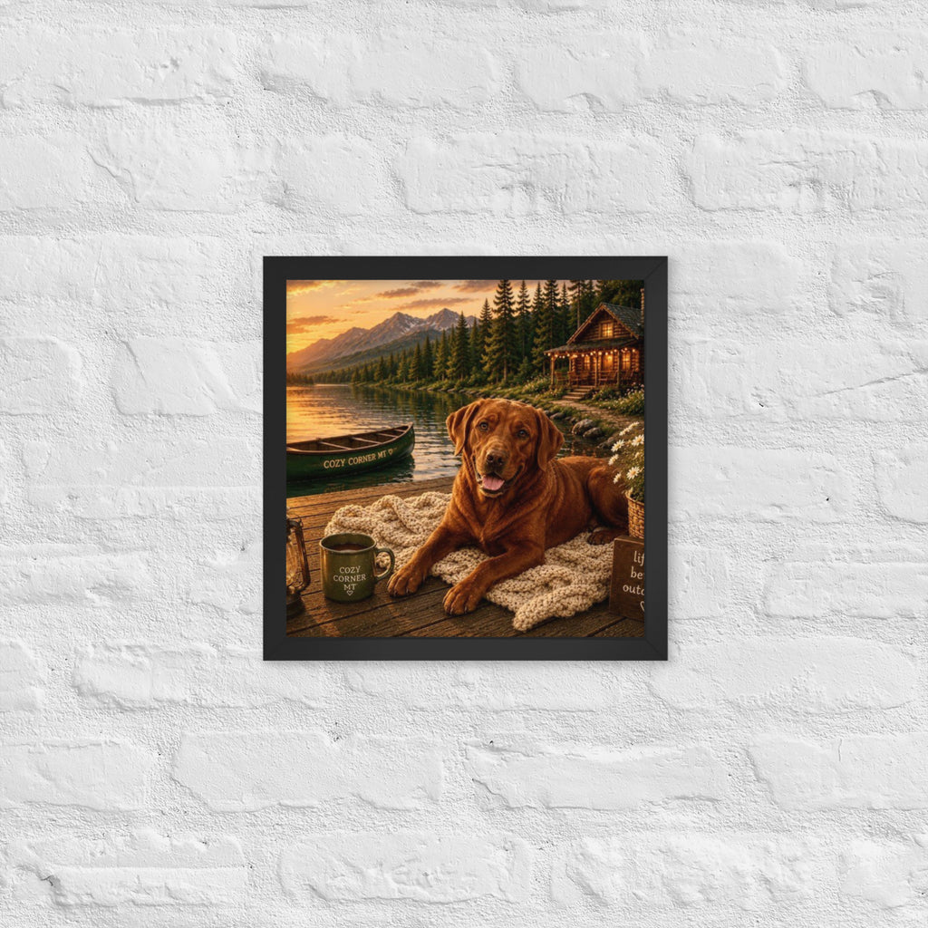 Lake Front Labrador Framed Poster - The Cozy Corner