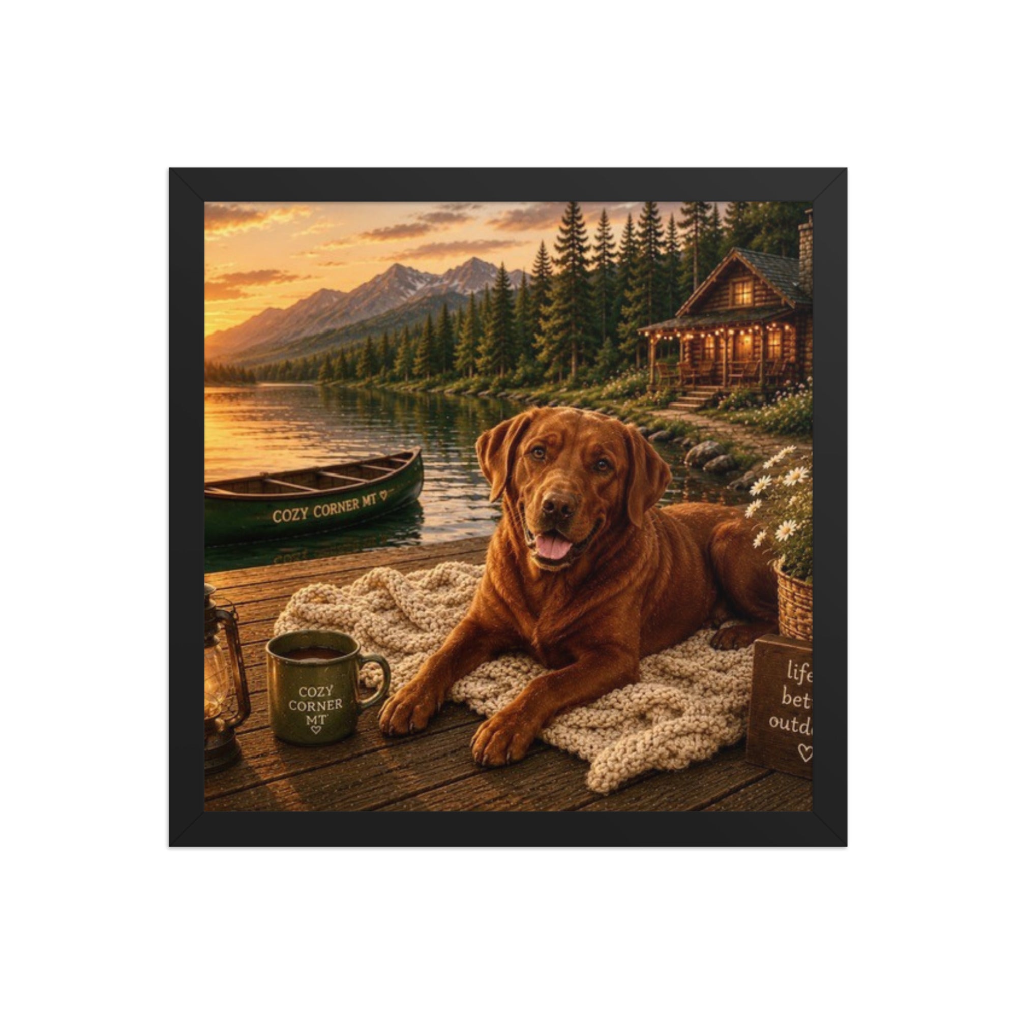 Lake Front Labrador Framed Poster - The Cozy Corner